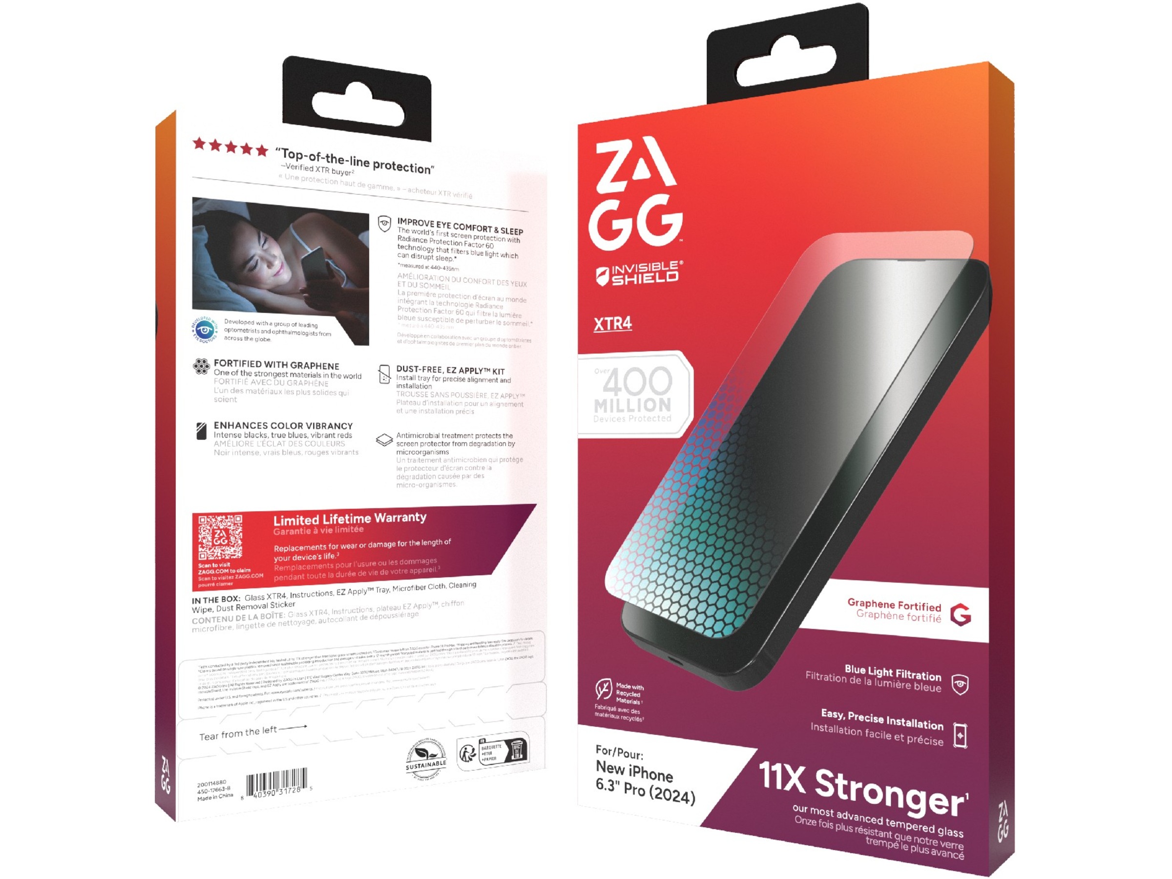 InvisibleShield Glass XTR4 iPhone 16 Pro Skärmskydd Skärmskydd mobiltelefon