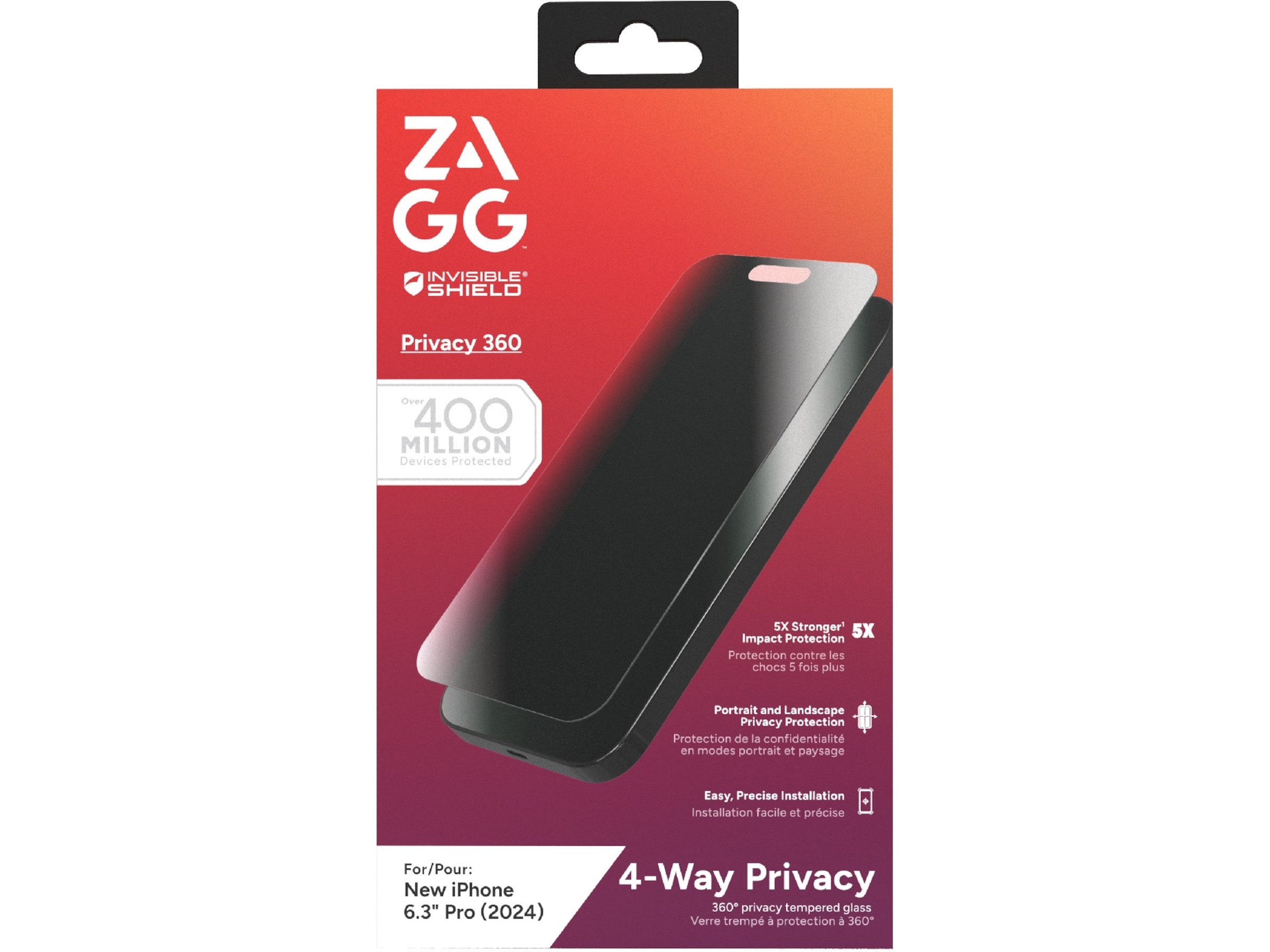 InvisibleShield Glass Elite iPhone 16 Pro Privacy 360 Skärmskydd Skärmskydd mobiltelefon