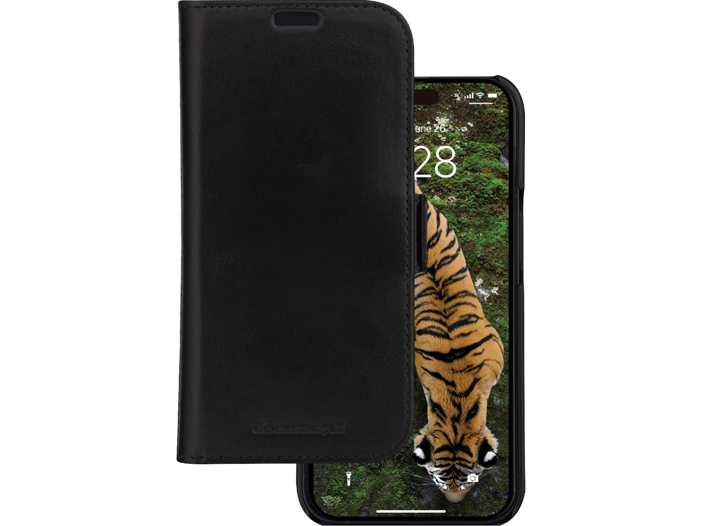 dbramante1928 iPhone 15 Lynge 2-i-1 plånboksfodral (svart) Mobilskal