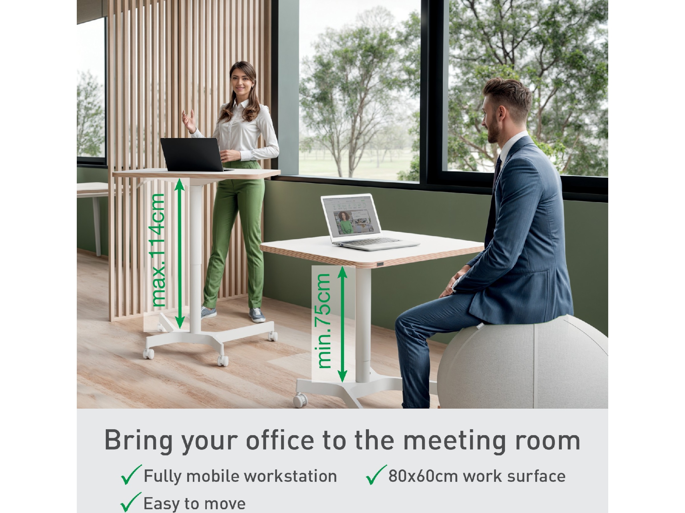 Leitz Ergo Raise-Lower Desk, Gaming Desk, höjdjustering 75-114 cm Aktivitetsbord