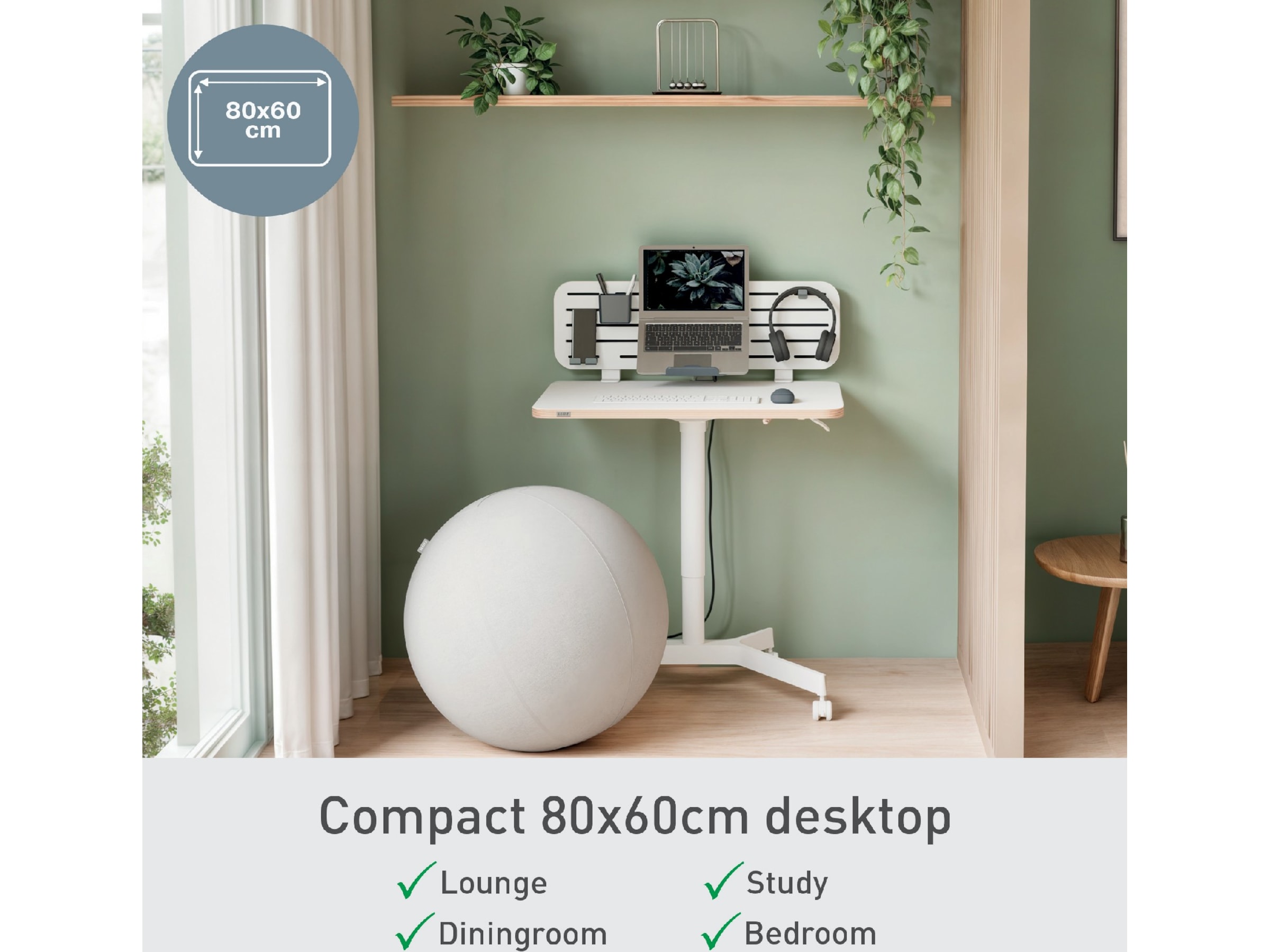 Leitz Ergo Raise-Lower Desk, Gaming Desk, höjdjustering 75-114 cm Aktivitetsbord