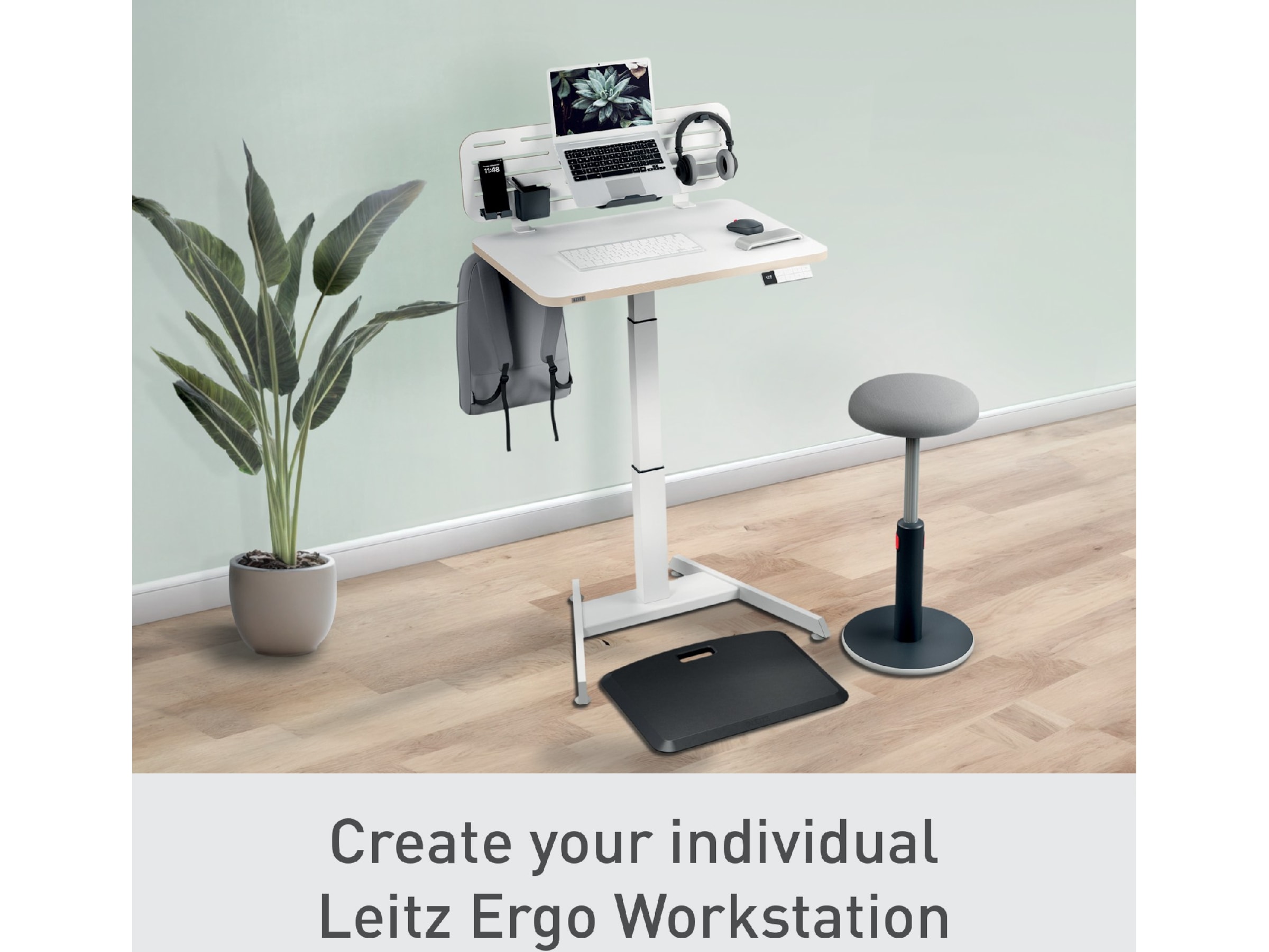 Leitz Ergo Höj- & Sänkbart Skrivbord, elektriskt, stå-upp-påminnelse Aktivitetsbord