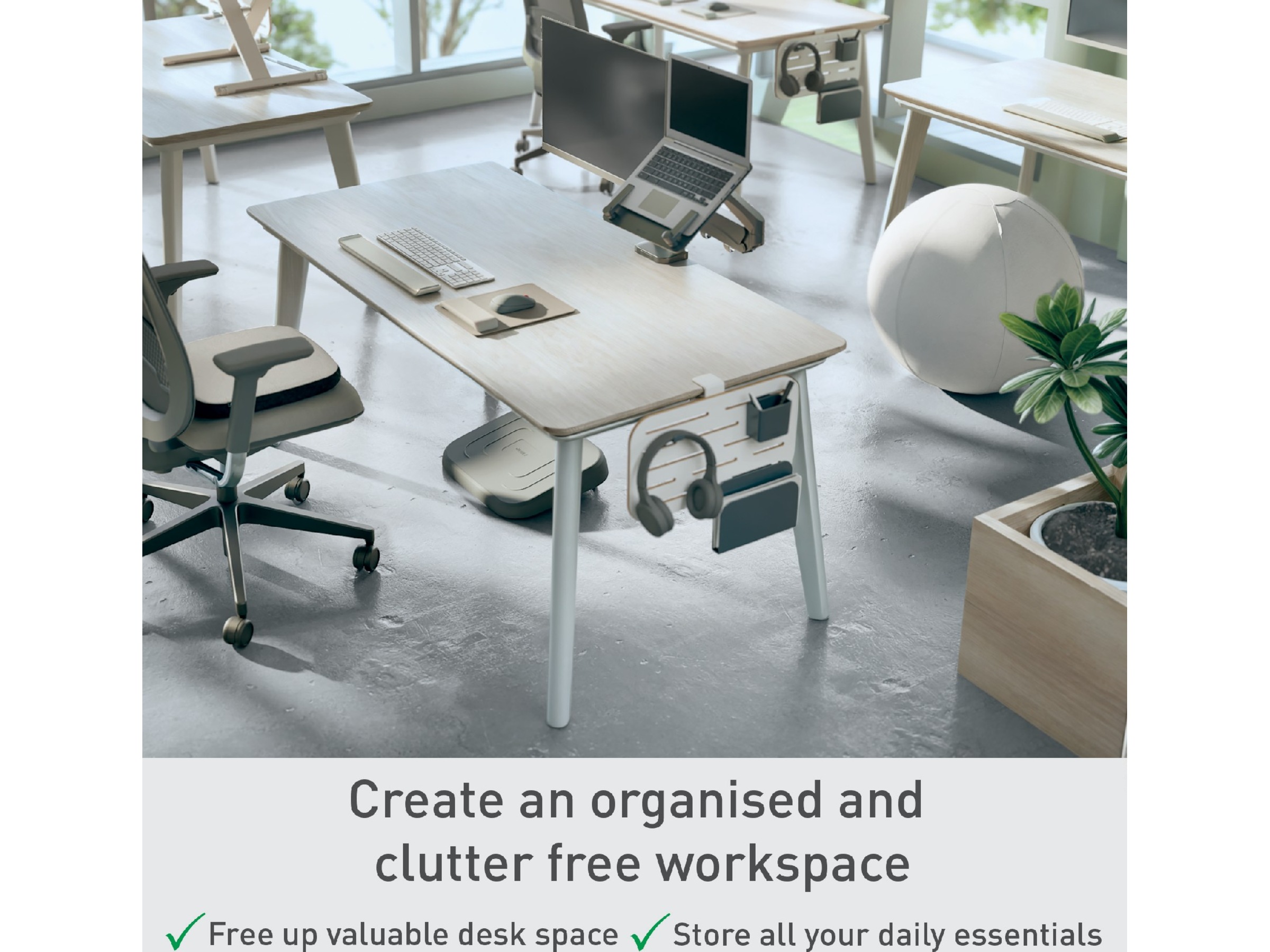 Leitz Ergo Förvaringstavla för skrivbord, Liten 42x25 cm Förvaring och organisation