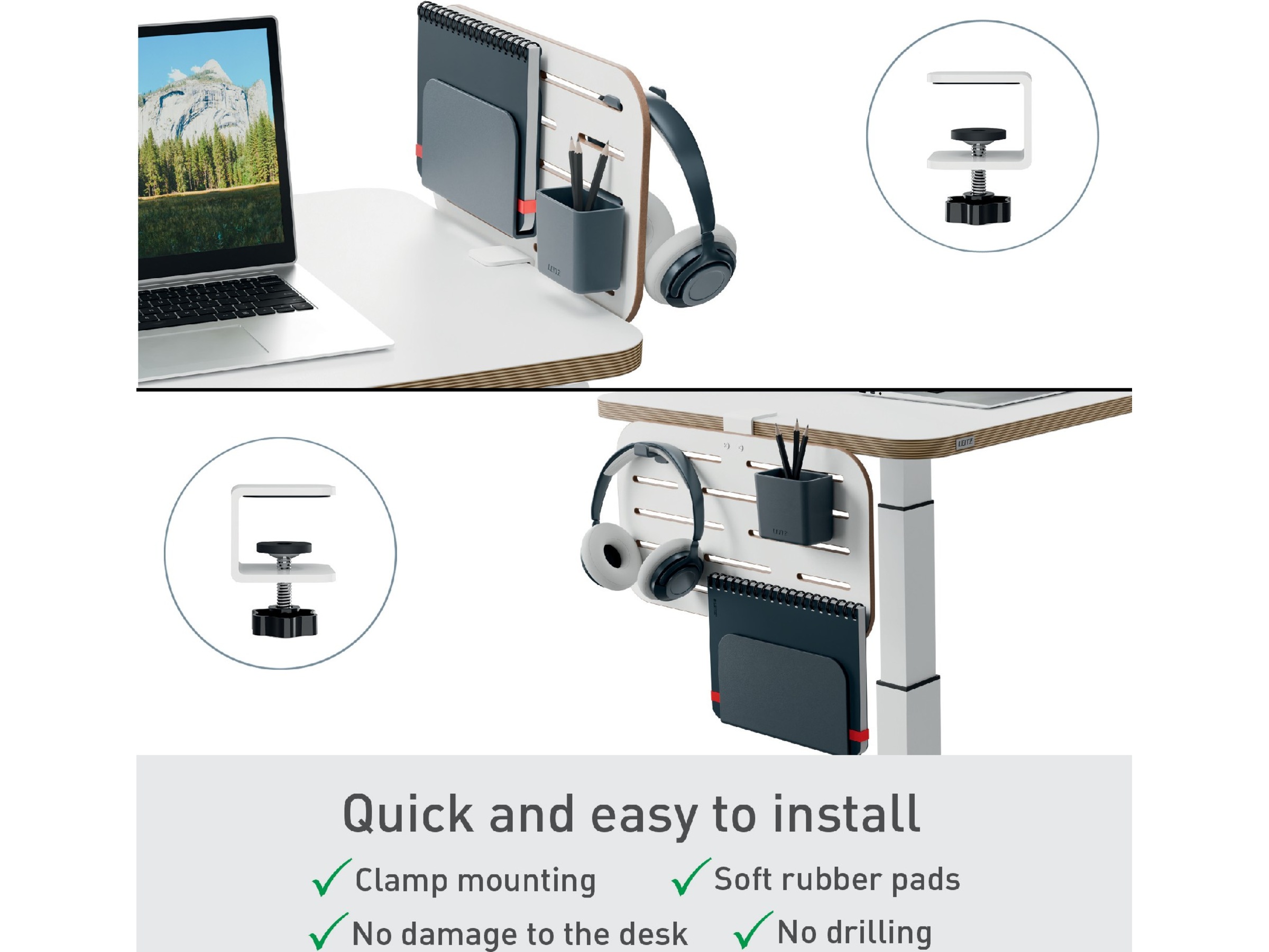 Leitz Ergo Förvaringstavla för skrivbord, Liten 42x25 cm Förvaring och organisation