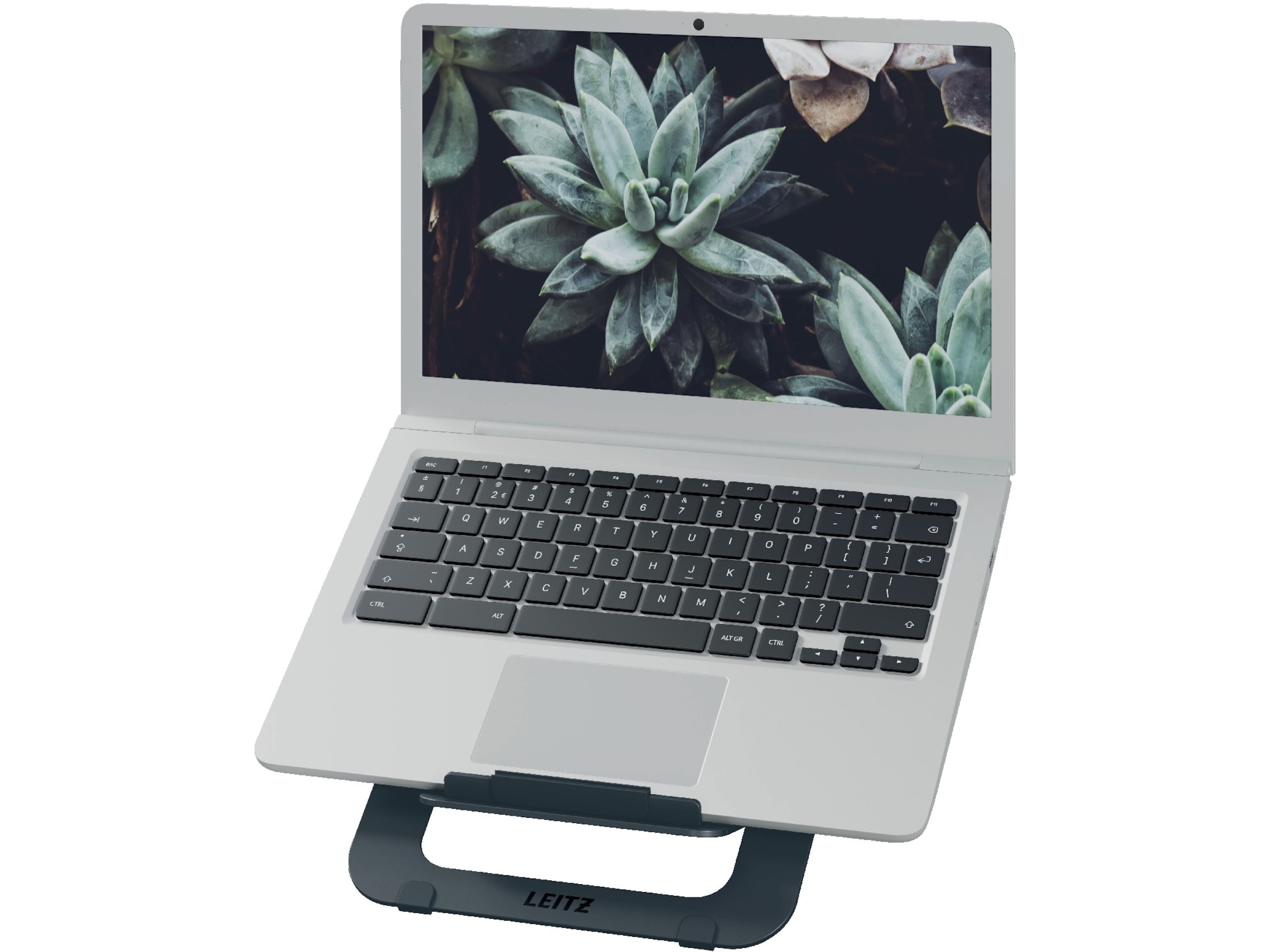 Leitz Ergo Laptopstativ, aluminium ultra-flat justerbart Laptopstativ