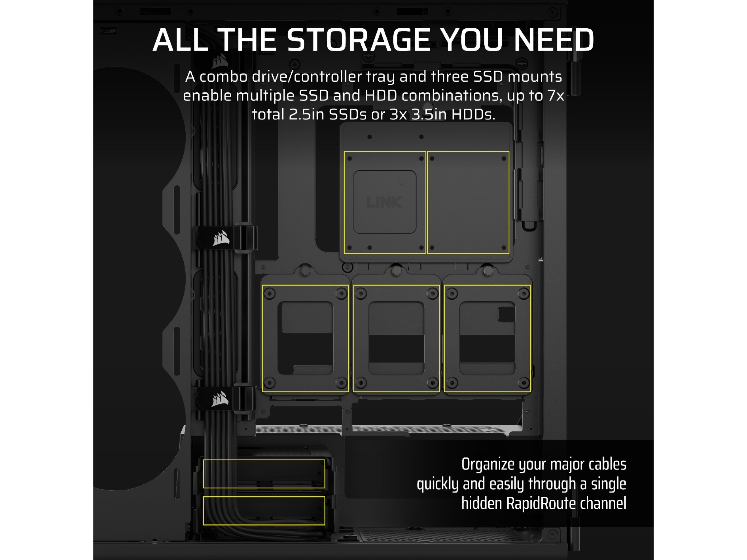 Corsair 5000T Tempered Glass Mid Tower (svart) Midi tower