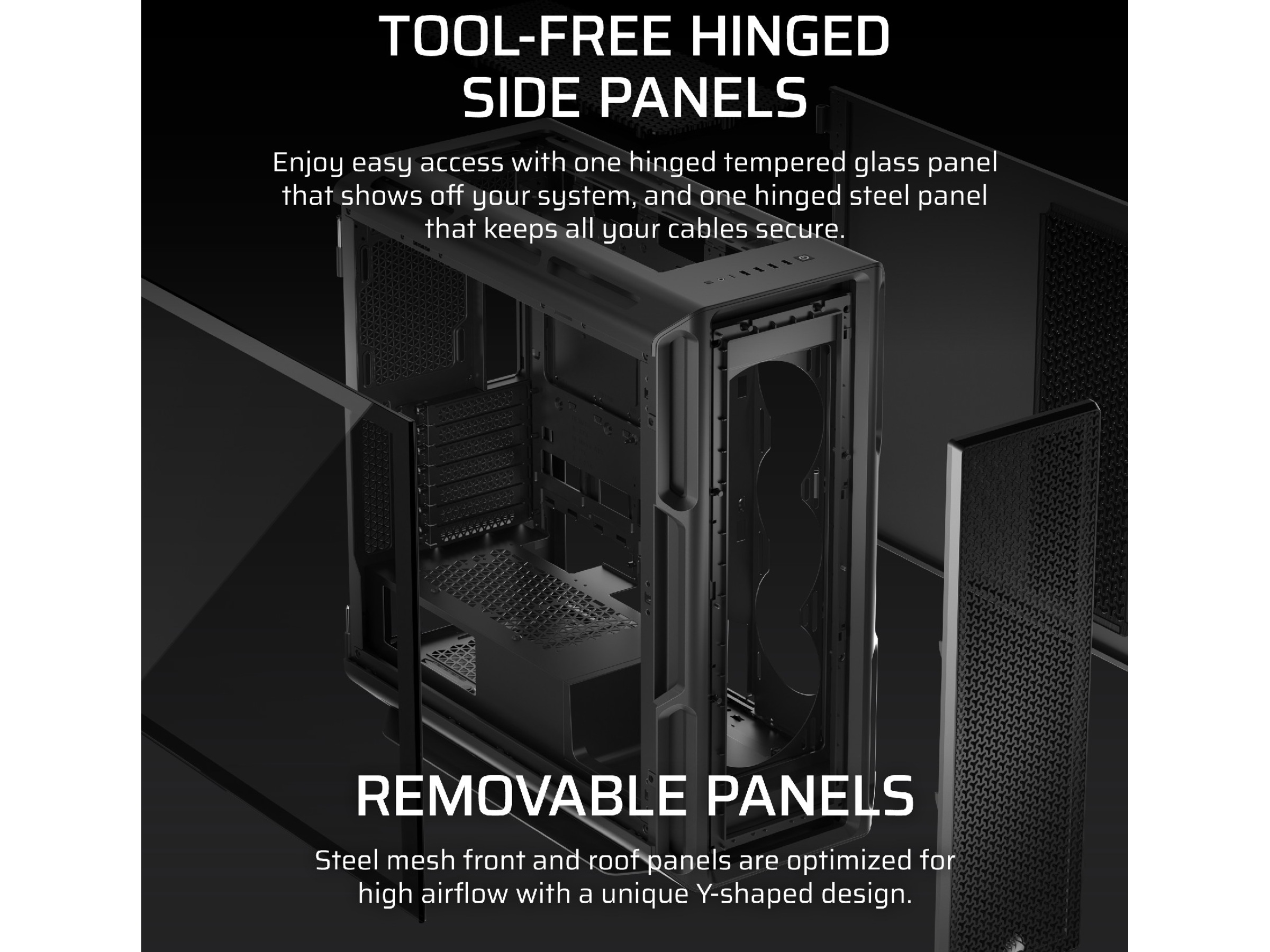 Corsair 5000T Tempered Glass Mid Tower (svart) Midi tower