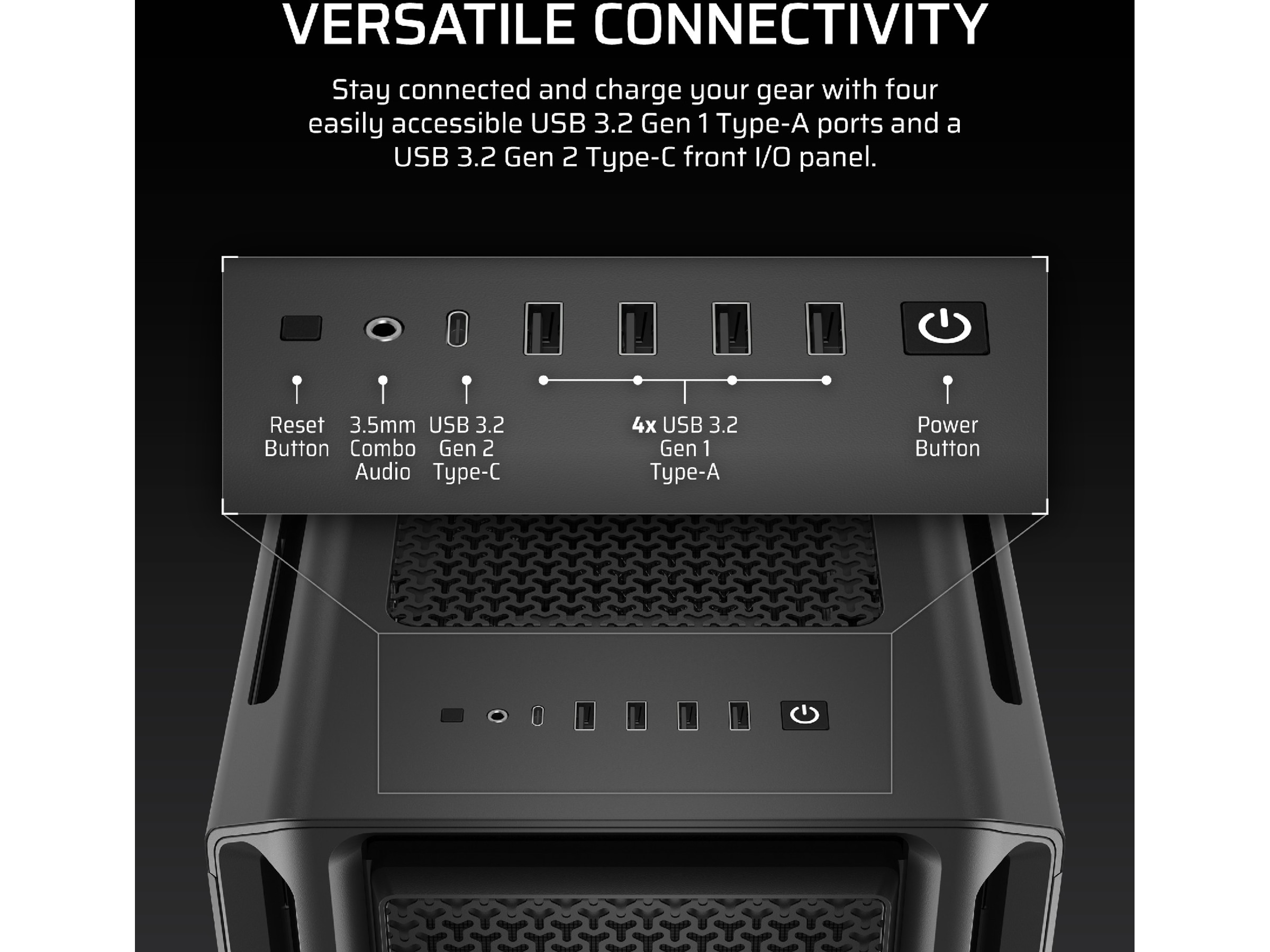 Corsair 5000T Tempered Glass Mid Tower (svart) Midi tower
