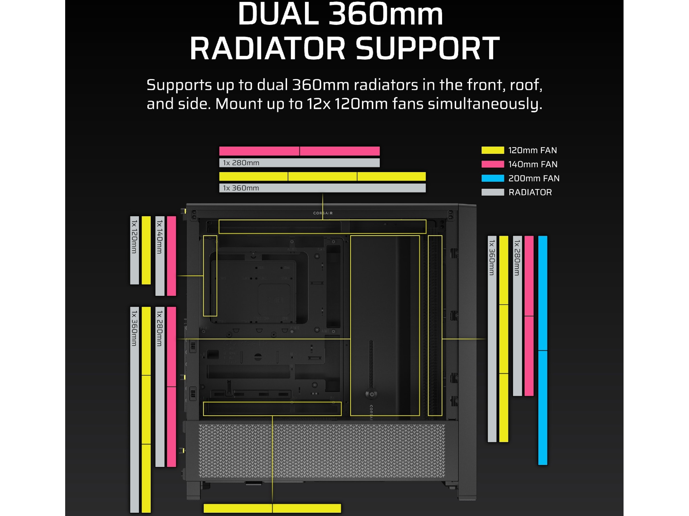 Corsair FRAME 4000D Mid-Tower (svart) Midi tower