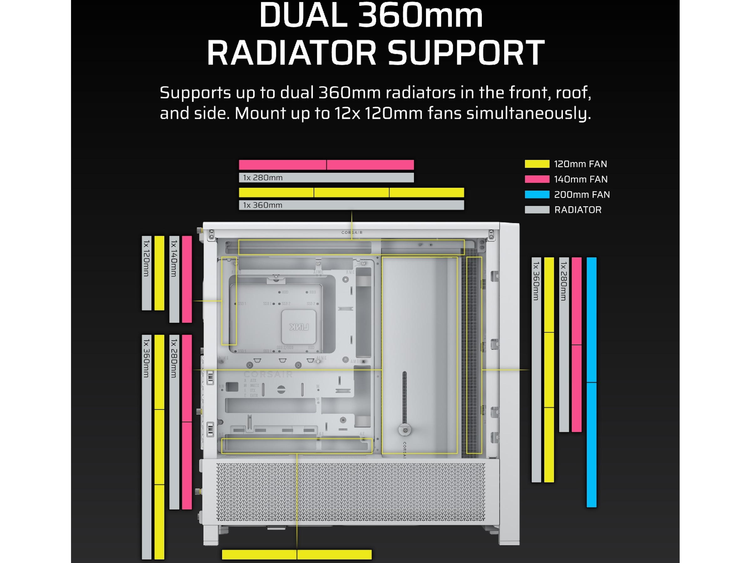 Corsair FRAME 4000D Mid-Tower (vit) Midi tower
