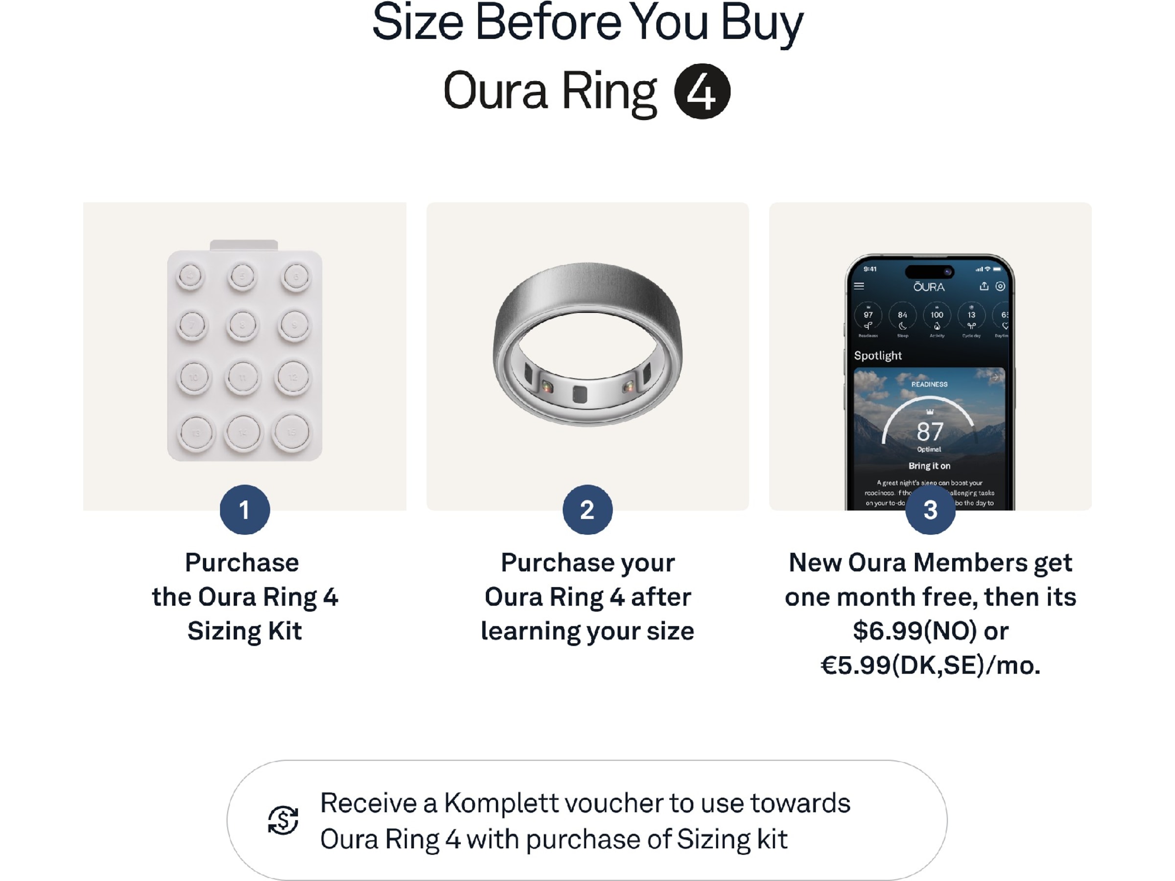 Oura Ring 4 Smart Ring str. 12 (borstad silver) Smart ring