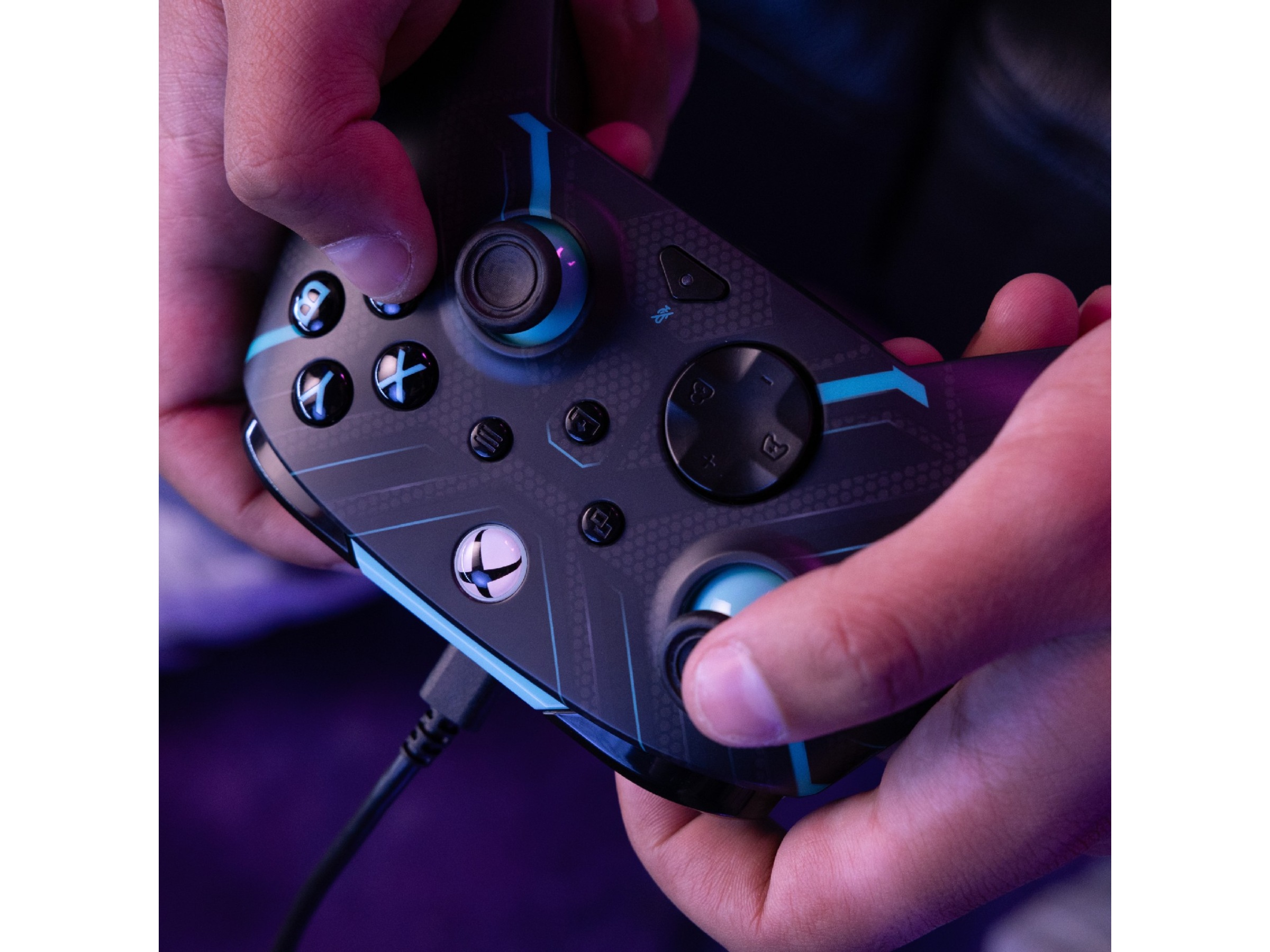 PDP Rematch Glow Wired Controller (titanstål) Tillbehör till spelkonsoler