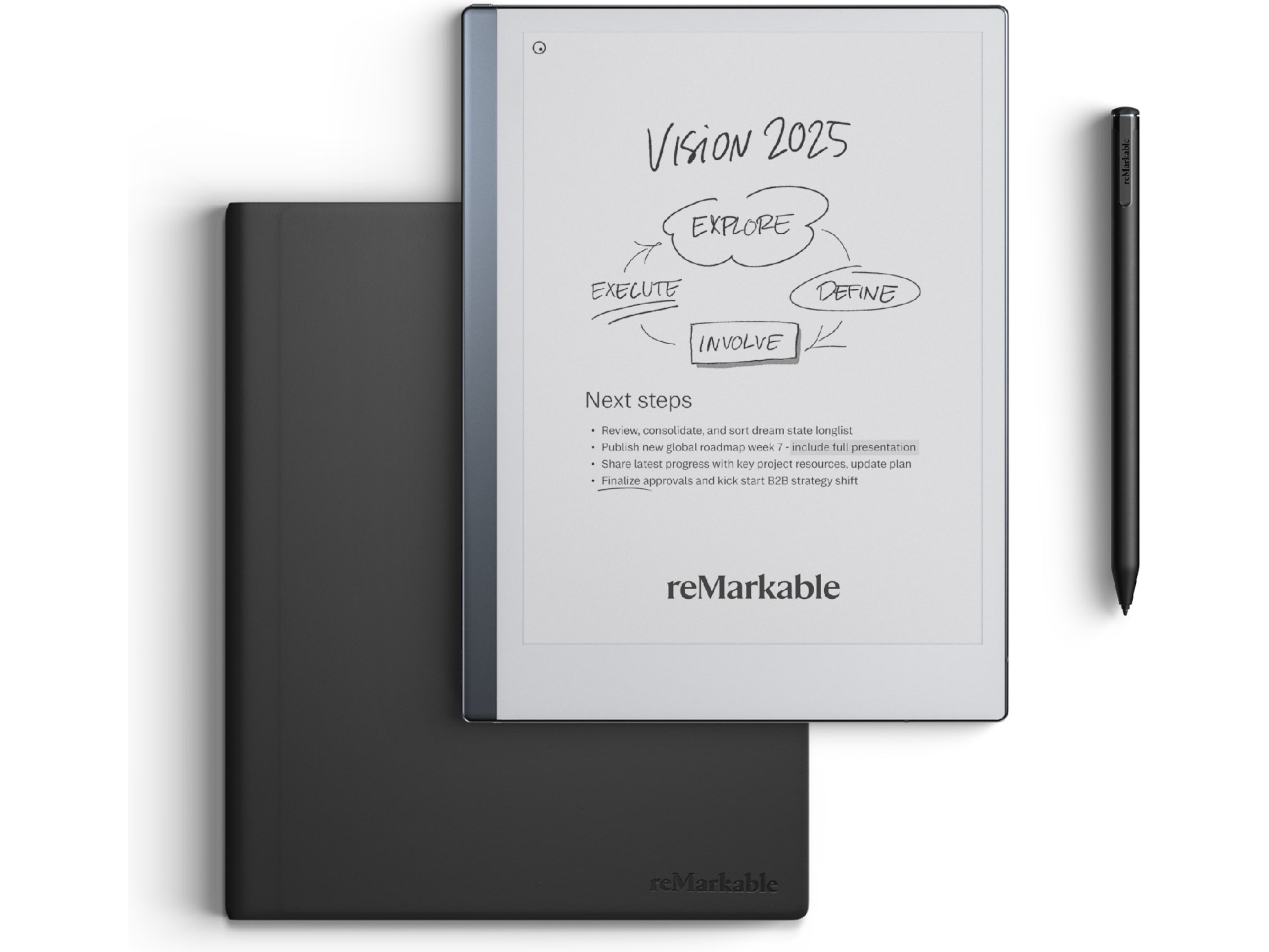reMarkable 2 10,3" 8 GB inkl. Marker Plus och Book Folio (svart läder) Digitala anteckningsblock och tillbehör