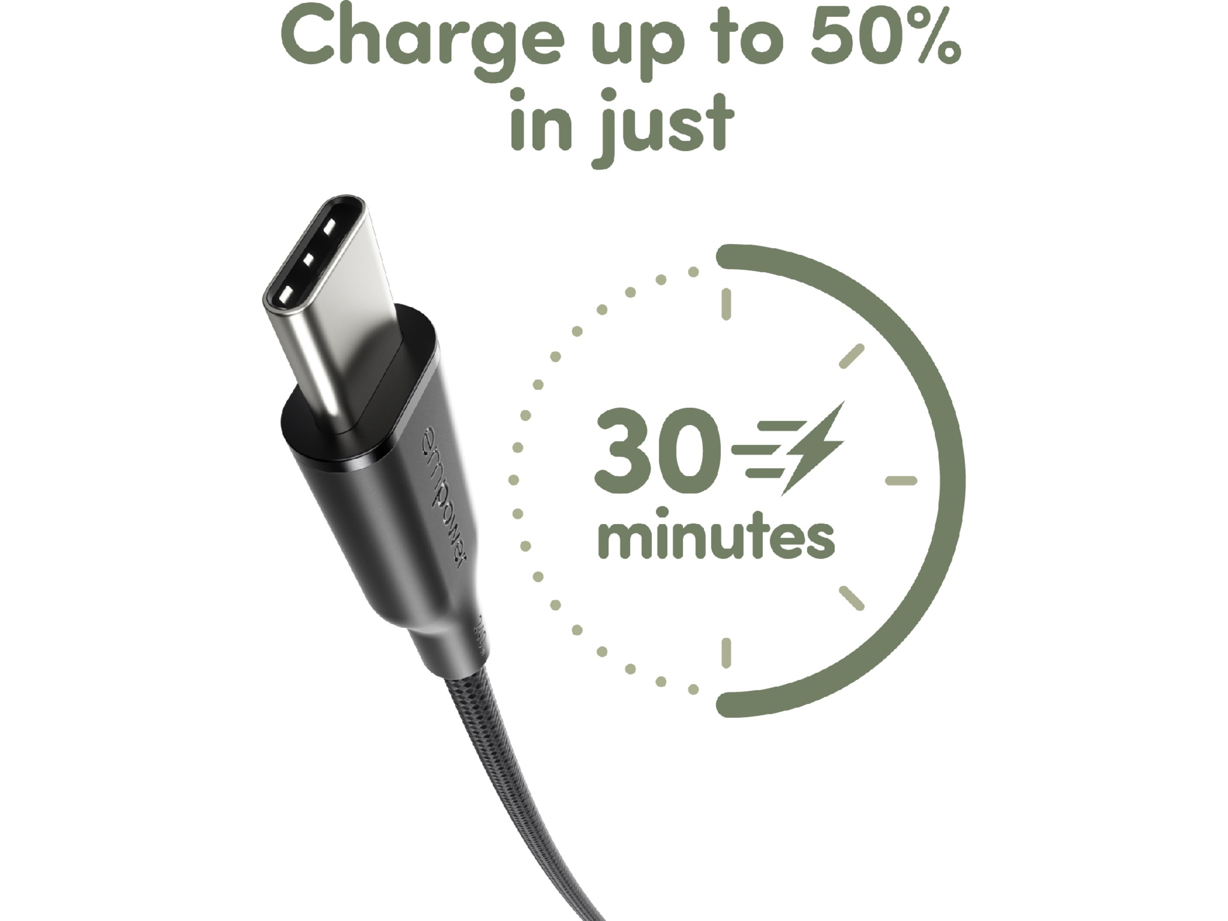 PanzerGlass Racing 240W USB-C kabel, 2m (svart) USB-kablar