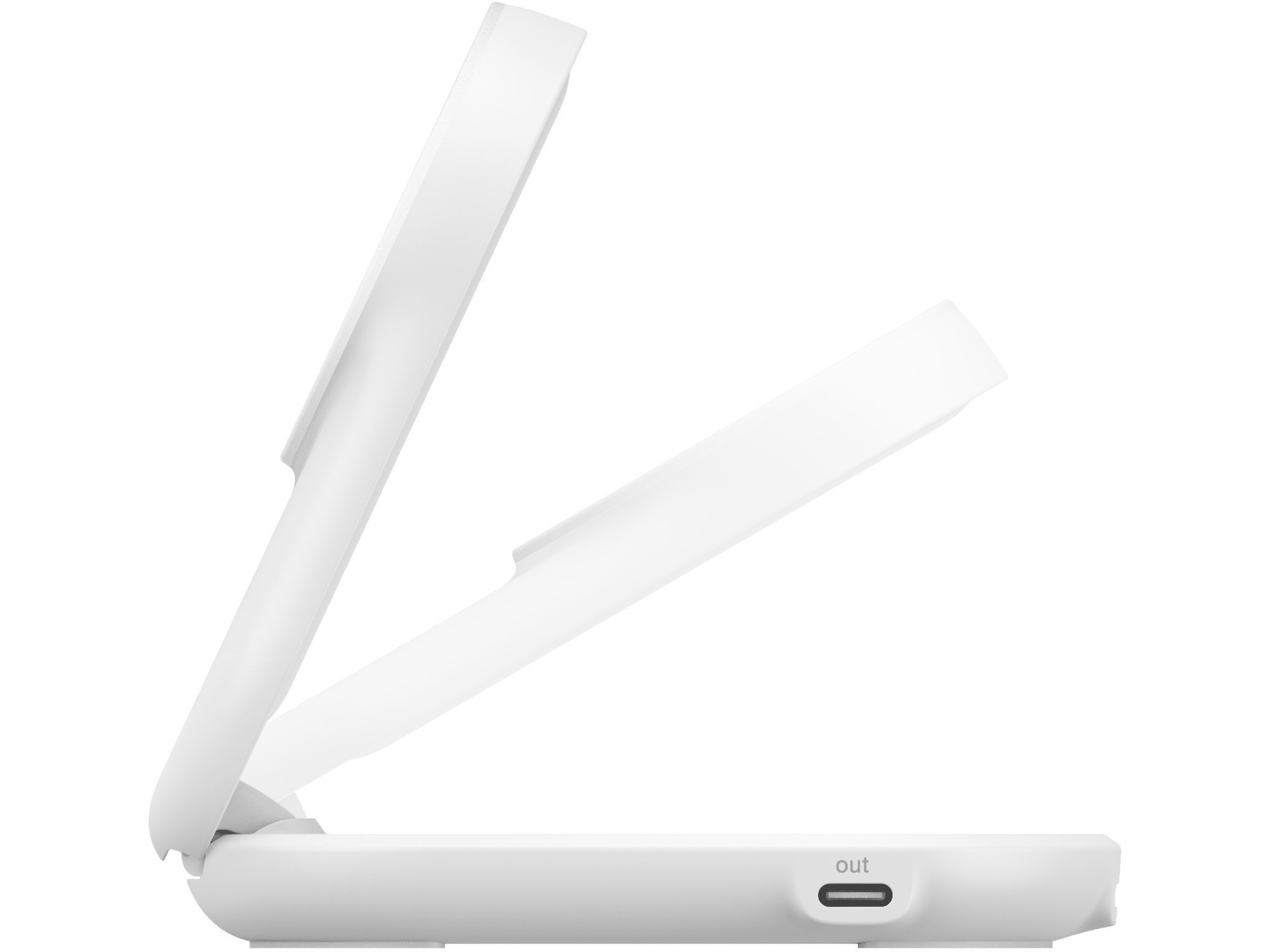 Belkin UltraCharge 2-i-1 Qi2 trådlös laddare (vit) Trådlös laddare