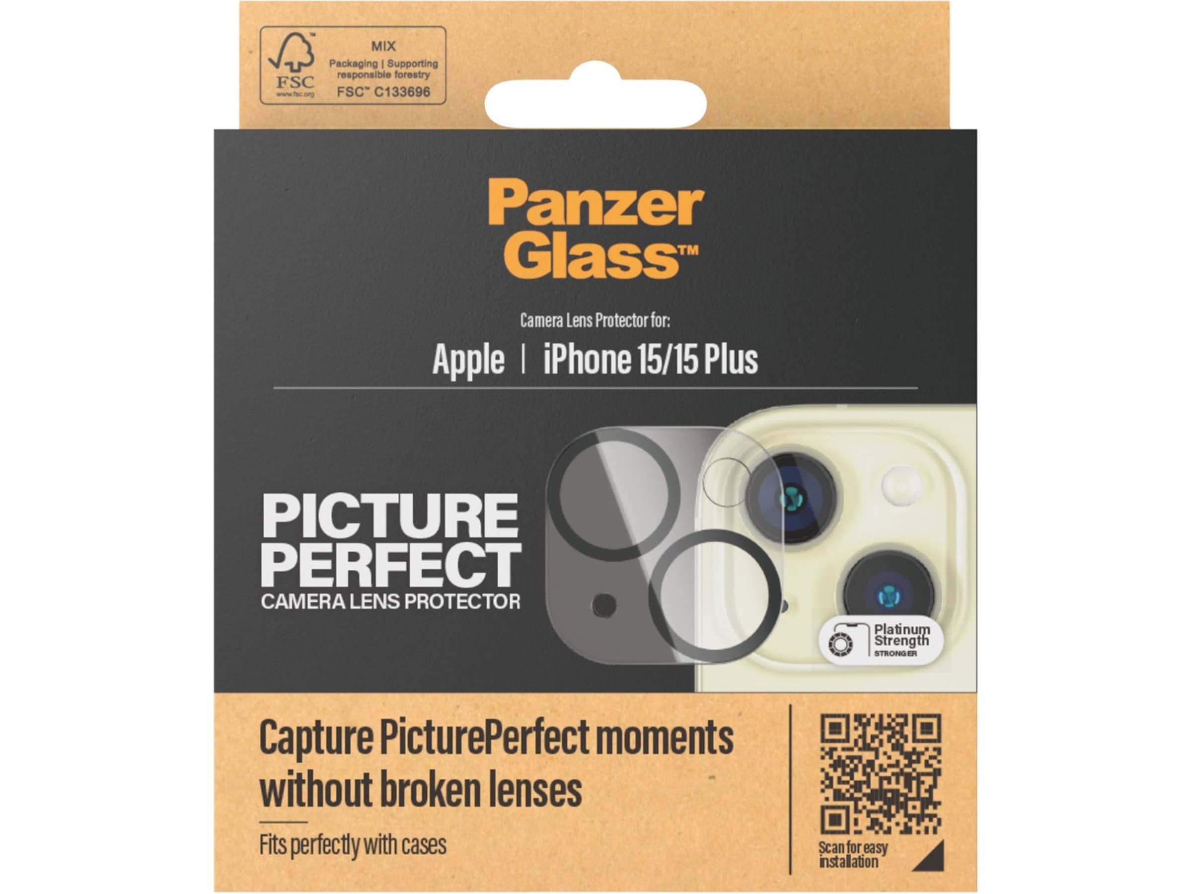PanzerGlass CP iPhone 15 / 15 Plus Linsskydd Skärmskydd mobiltelefon