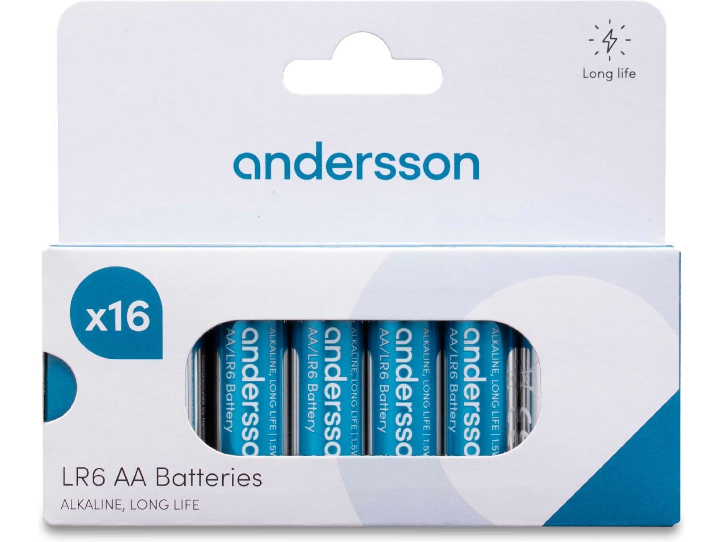 Andersson AA batteri, 16-pk Batterier för allmänt bruk