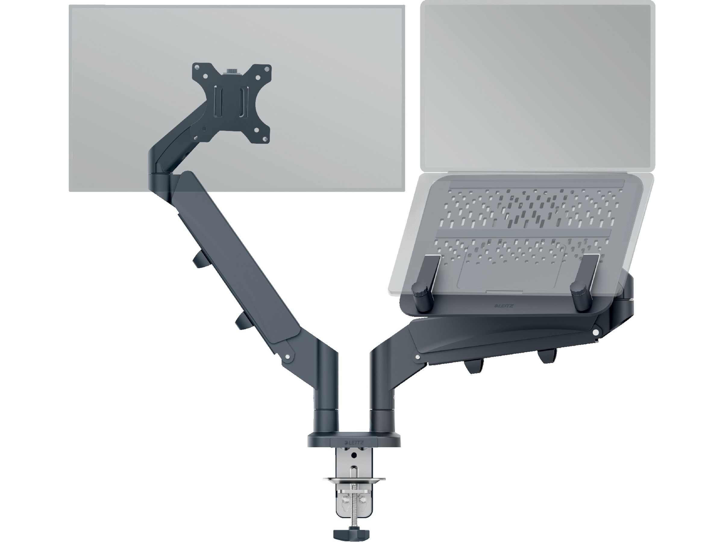 Leitz Ergo Monitorarm & Laptop-Stativ, platsbesparande Bord och väggfäste