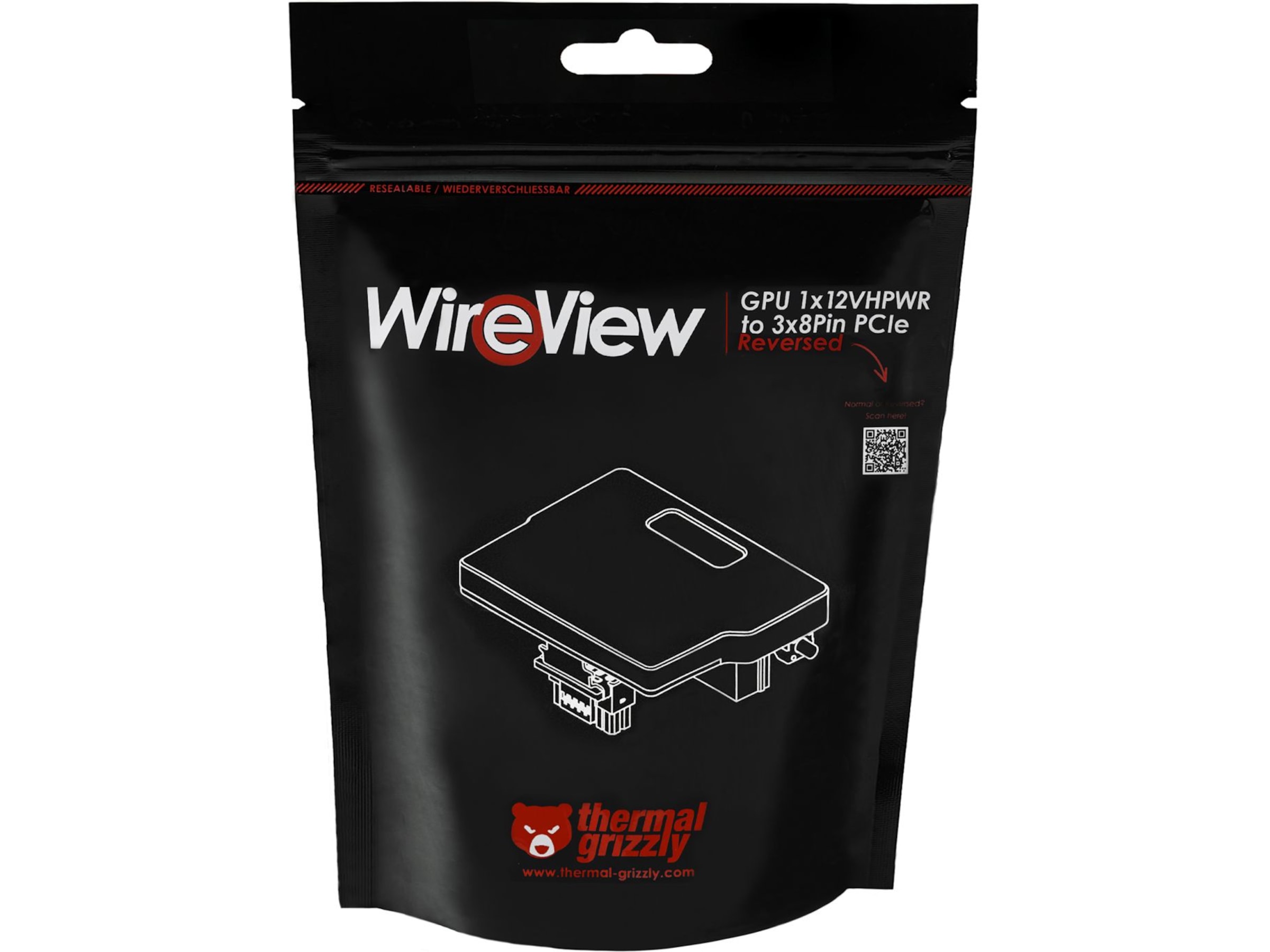 Thermal Grizzly WireView GPU 1x12VHPWR to 3x8 Pin Reverse Tillbehör