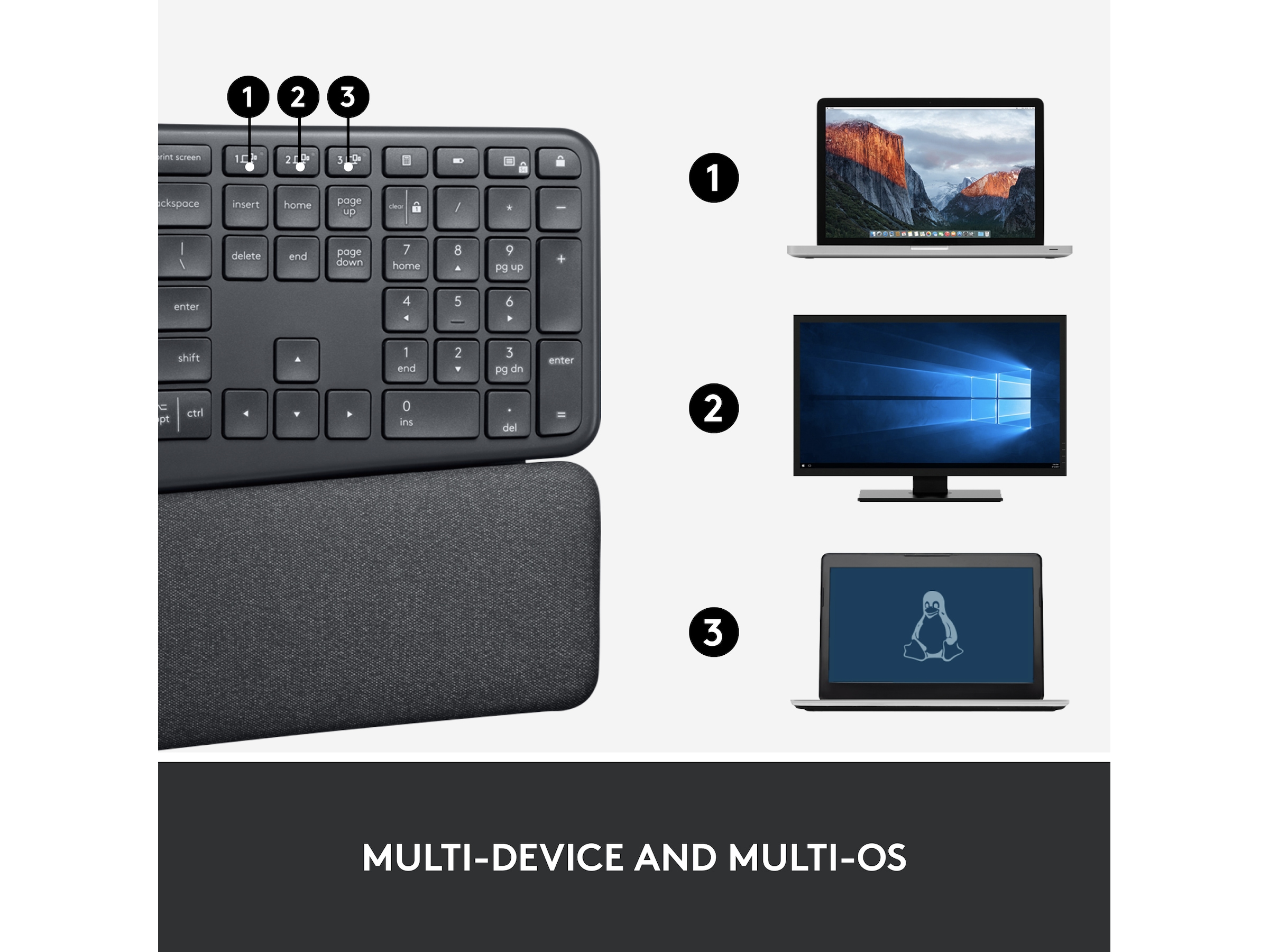 Logitech ERGO K860 Trådlös Tangentbord Tangentbord