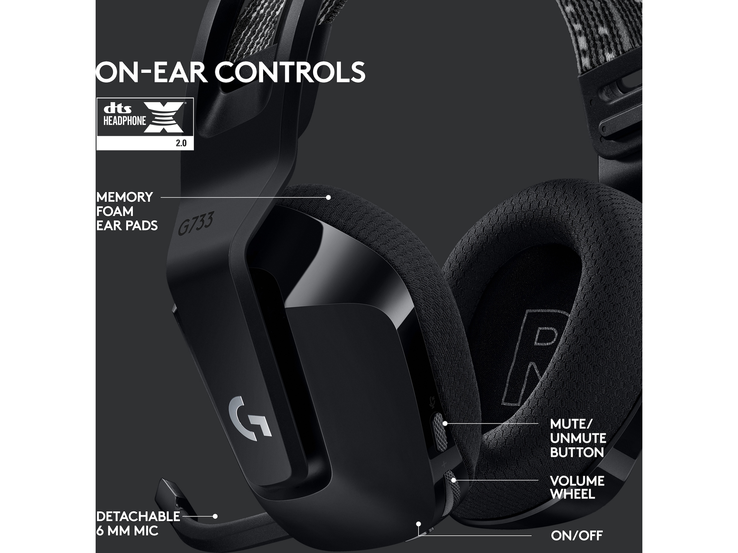 Logitech G733 LIGHTSPEED Trådlöst Gaming Headset (svart) Gamingheadset