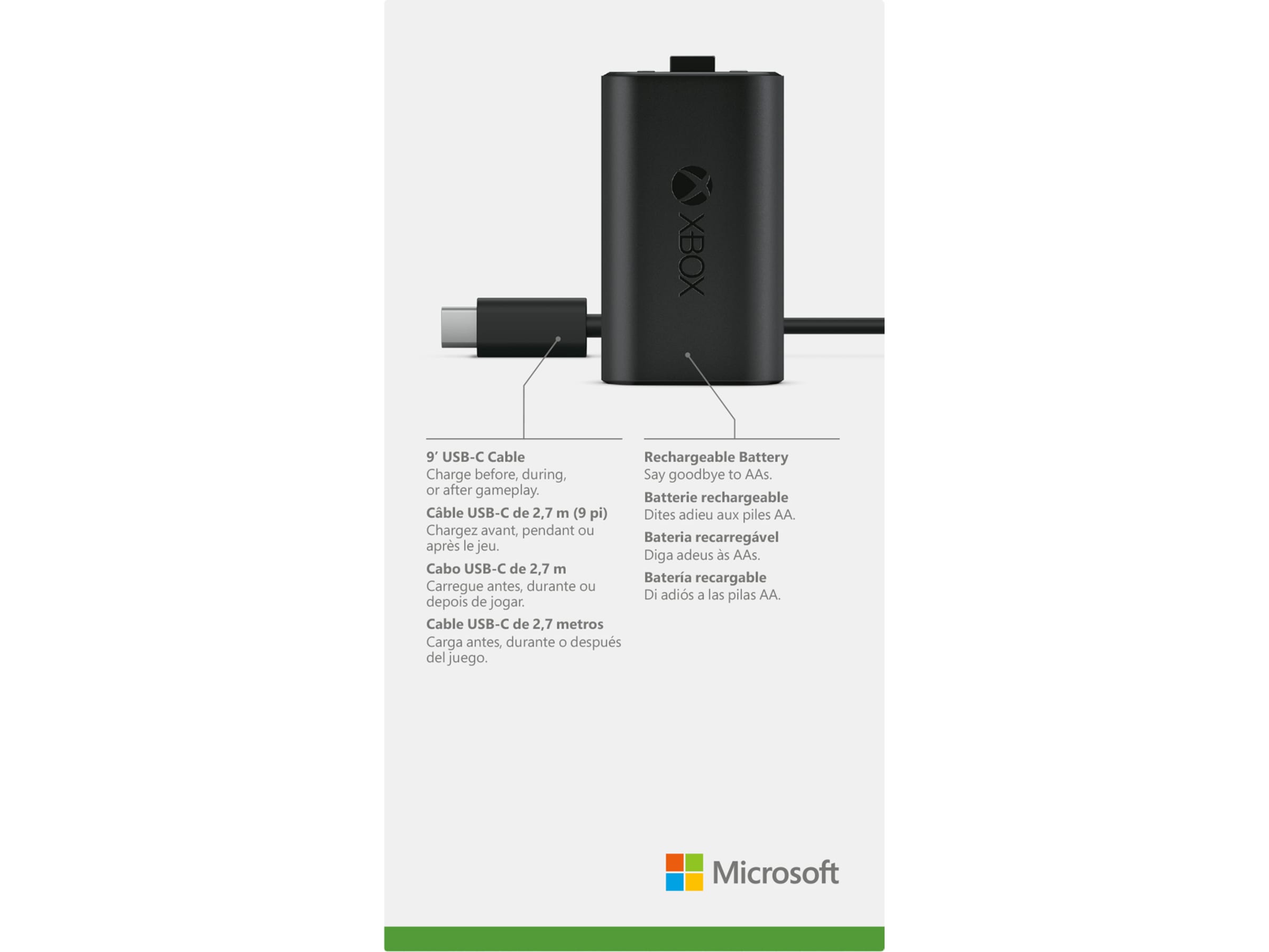 Xbox Laddningsbart Batteri + USB-C-kabel Tillbehör till spelkonsoler