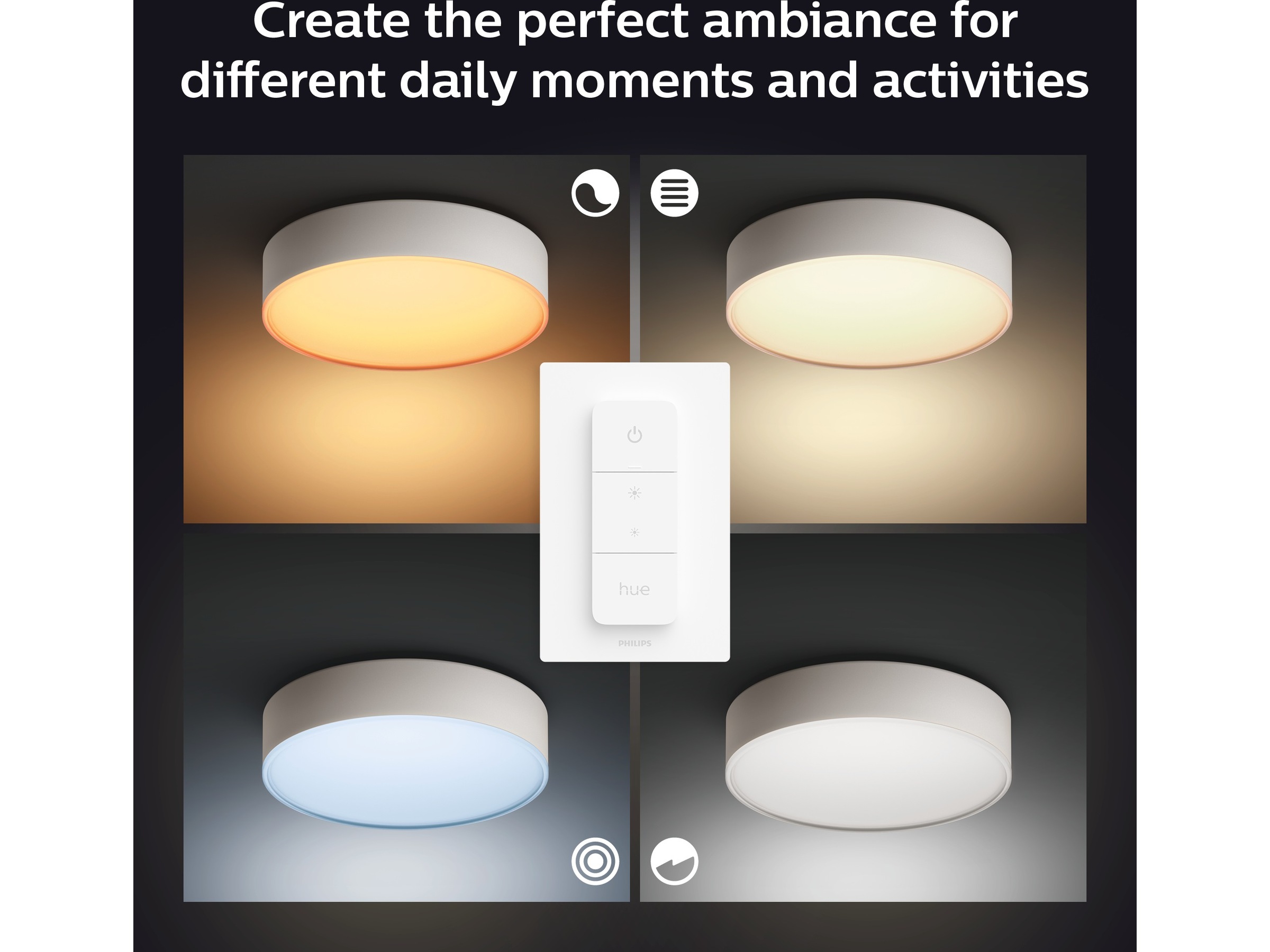 Philips Hue Enrave medium taklampa (vit) Taklampa