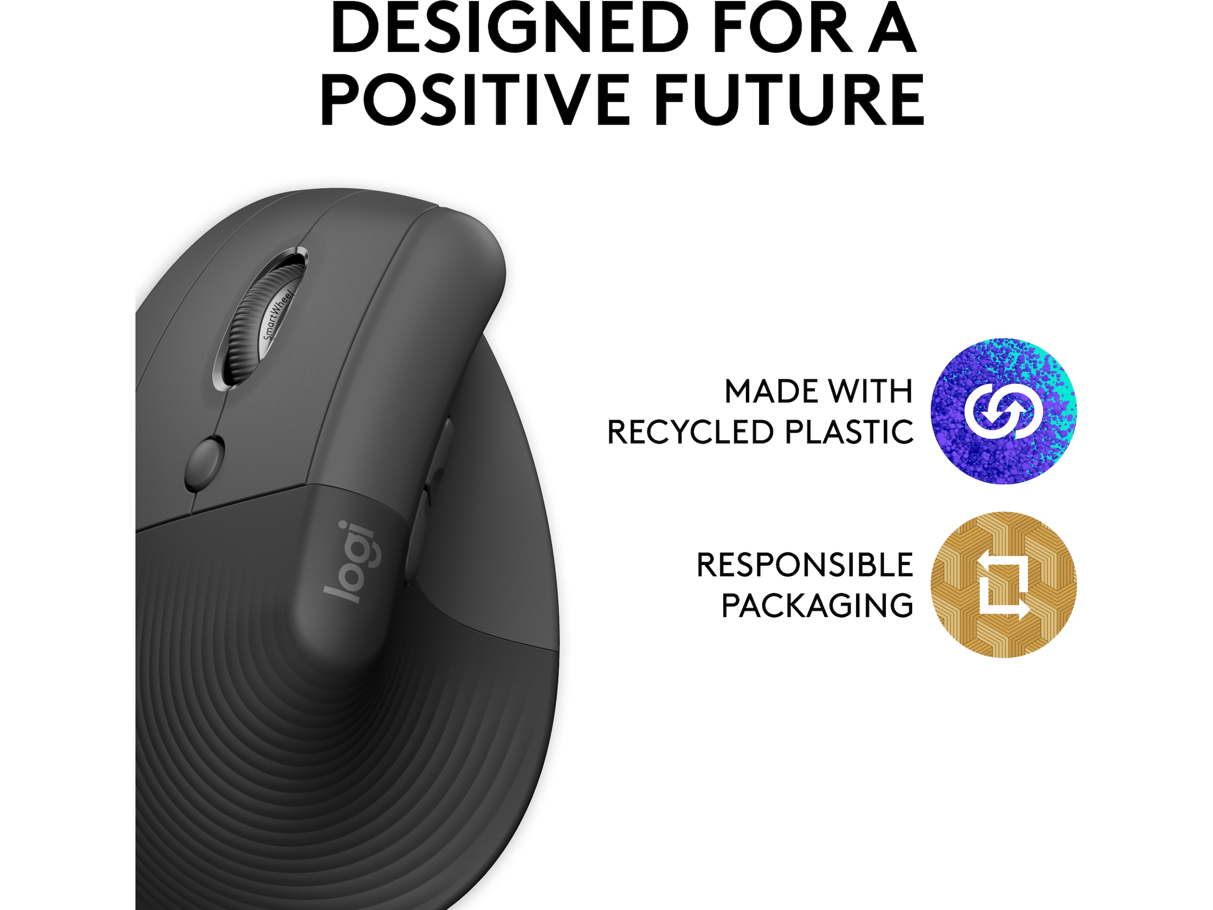 Logitech Lift Vertikal Vänster mus (graphite) Mus