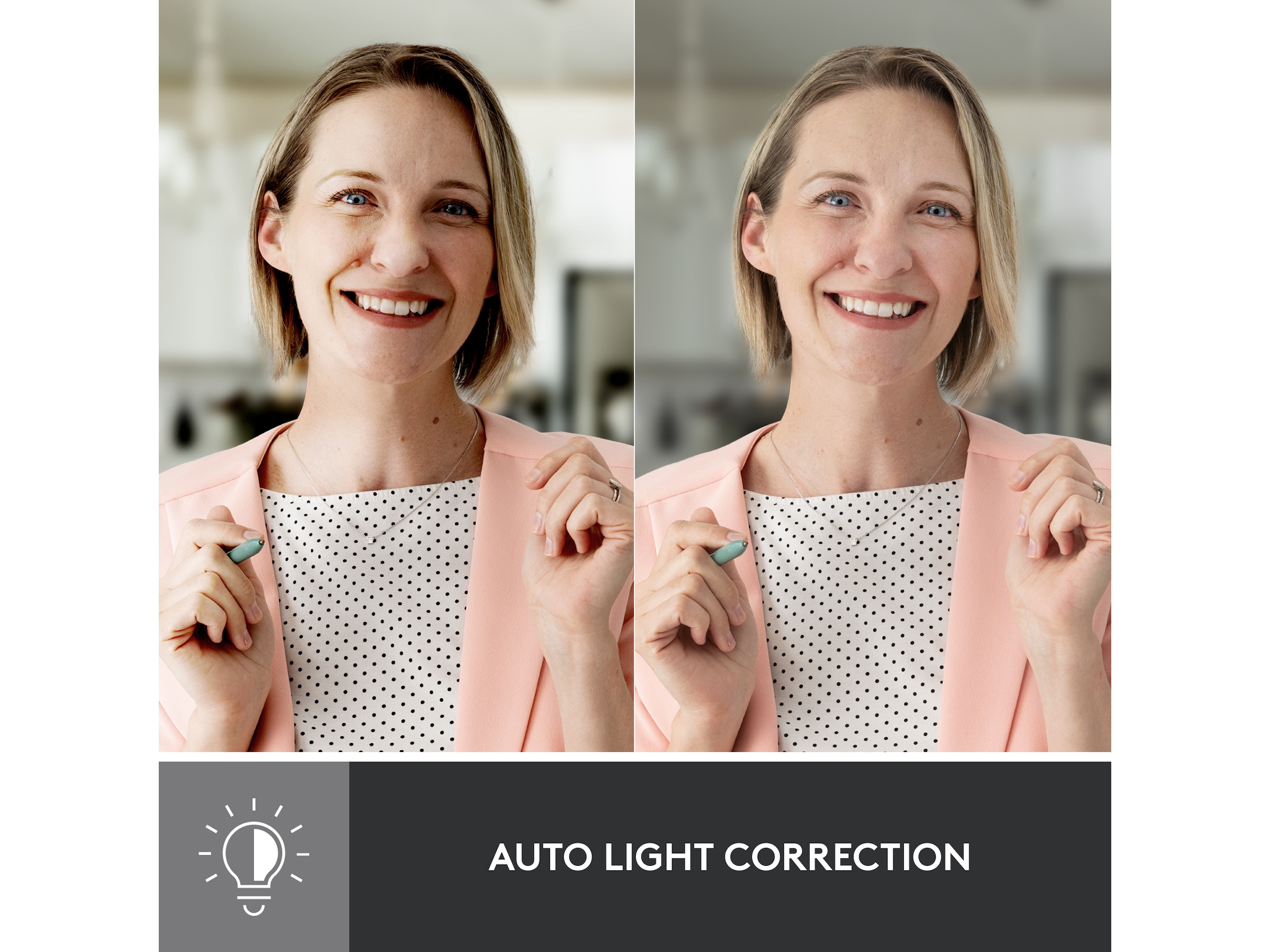 Logitech Brio 500 webbkamera (off-white) Webbkamera