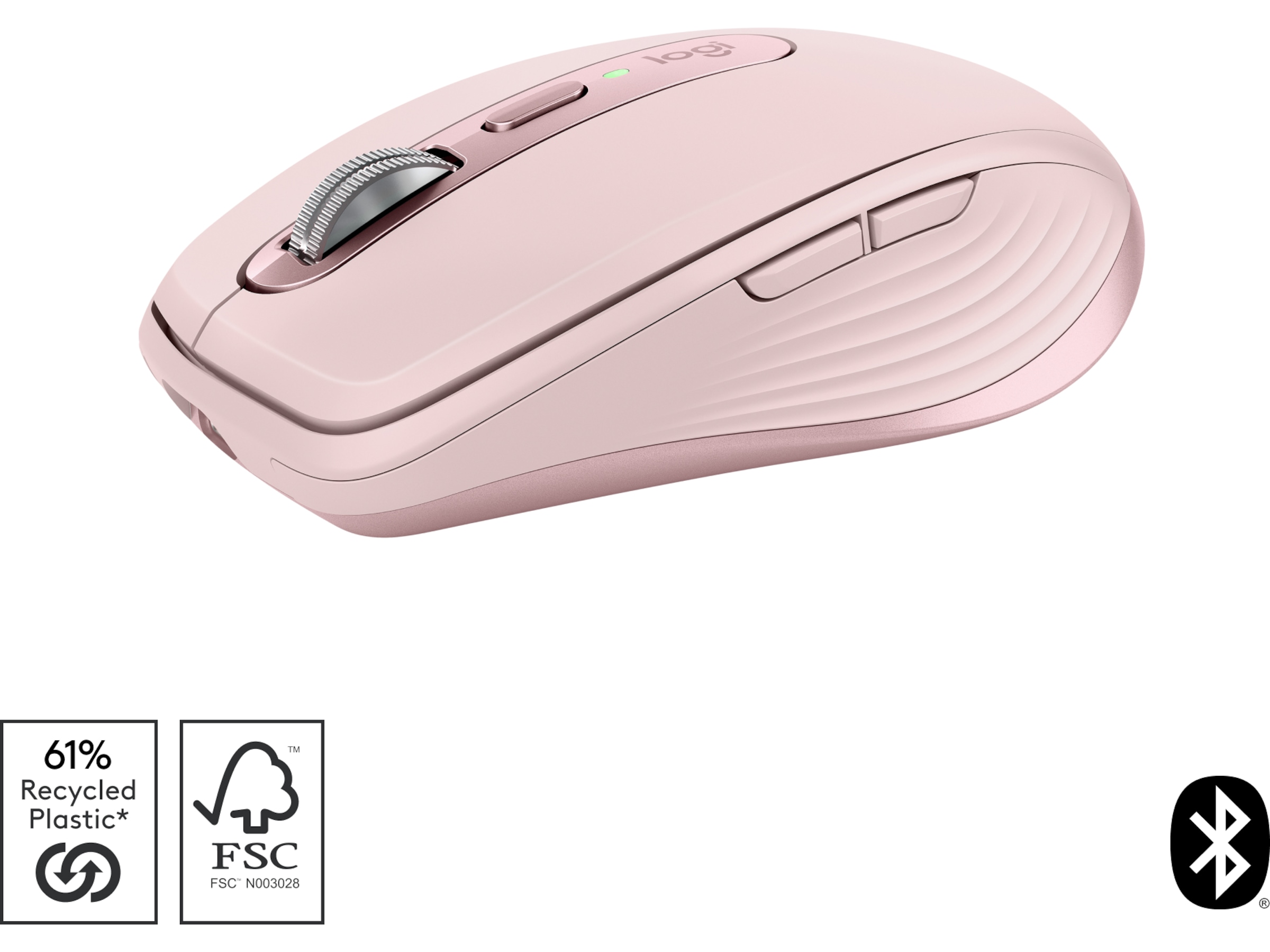 Logitech MX Anywhere 3S trådlös mus (rosa) Mus