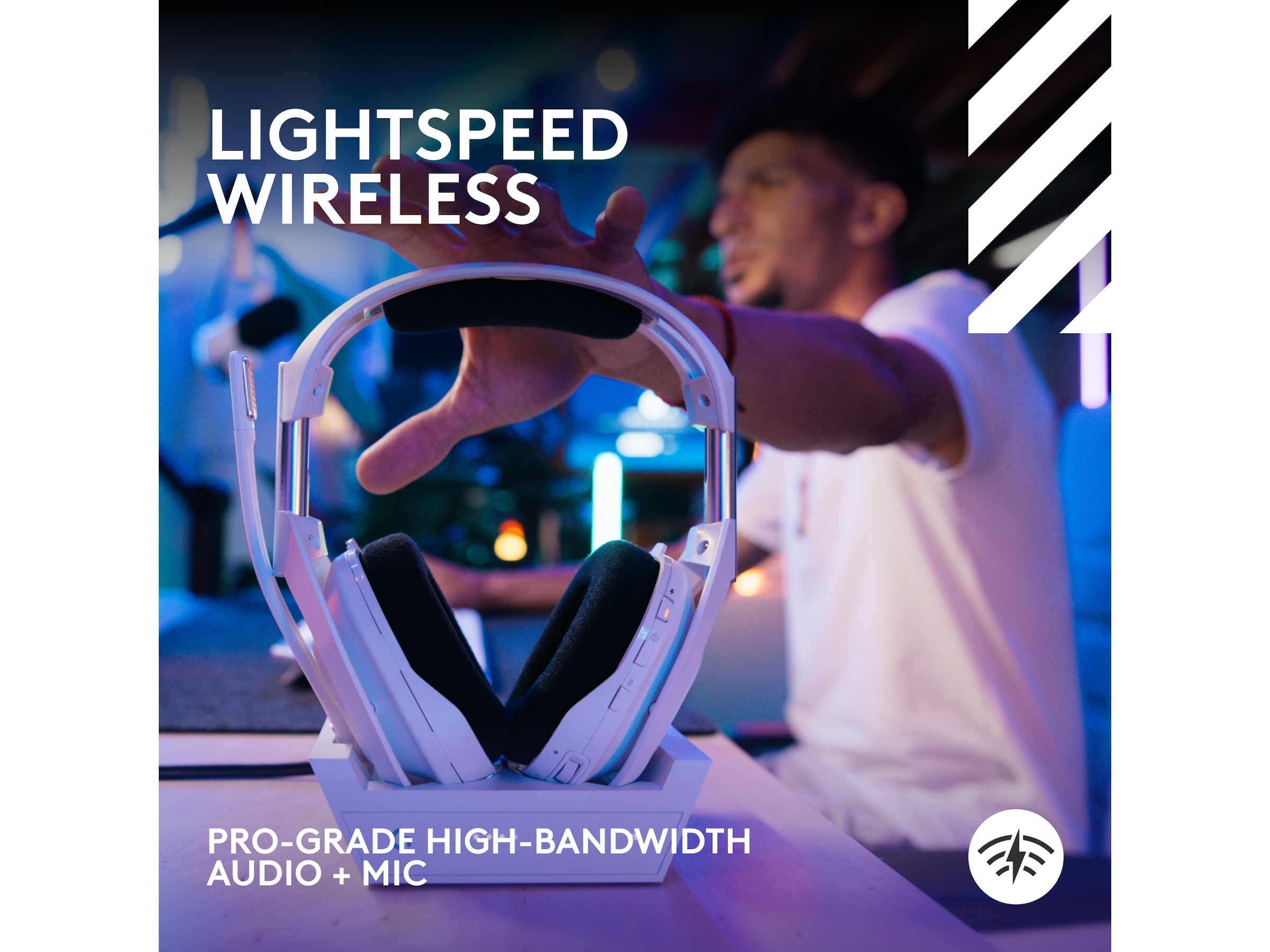 Astro A50 X LIGHTSPEED Trådlöst Gaming headset + batteriladdare (vit) Gamingheadset