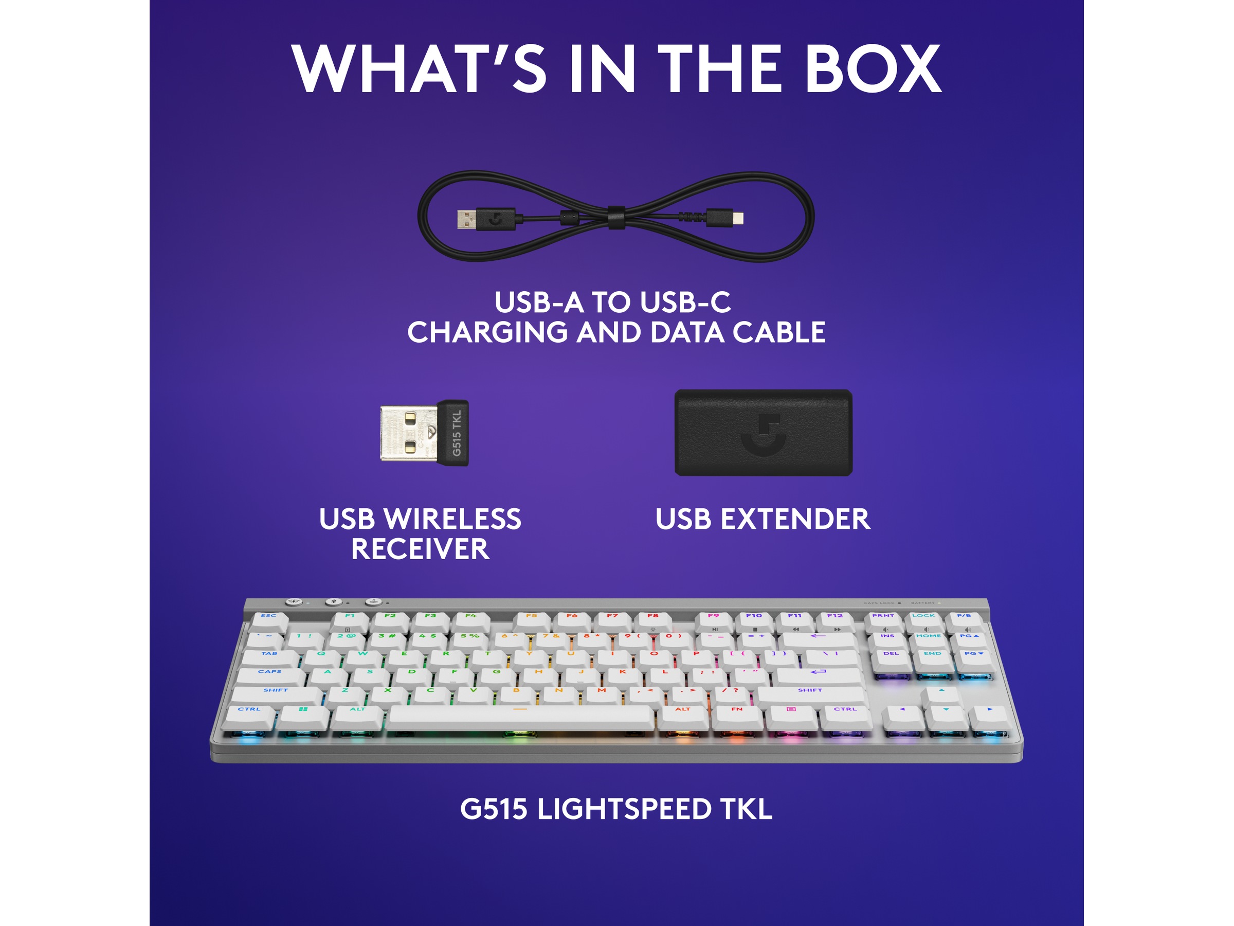 Logitech G G515 Lightspeed Gamingtangentbord (vit) Gamingtangentbord