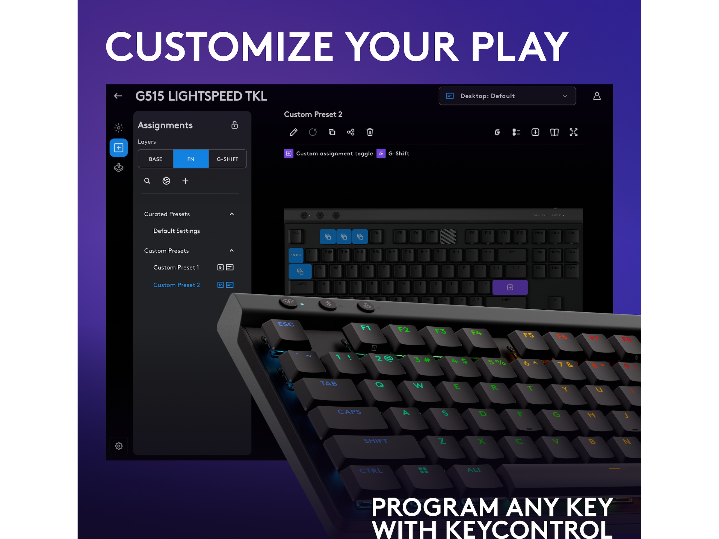 Logitech G G515 Lightspeed Gamingtangentbord (svart) Gamingtangentbord