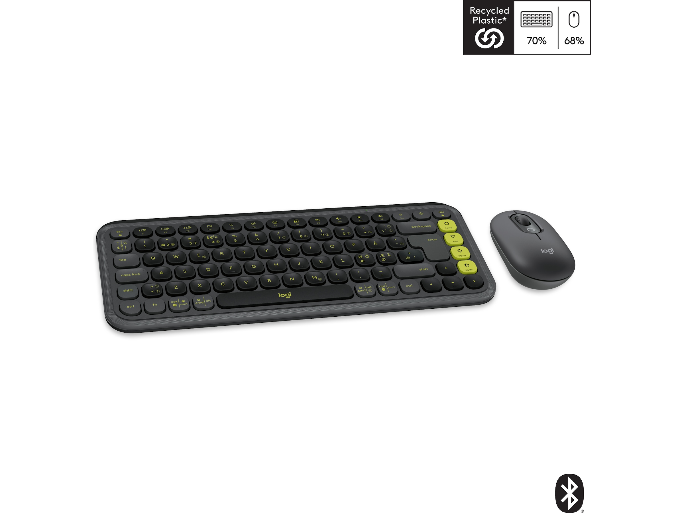 Logitech POP Icon Combo trådlös mus och tangentbord (graphite) Mus & tangentbord -combo-paket