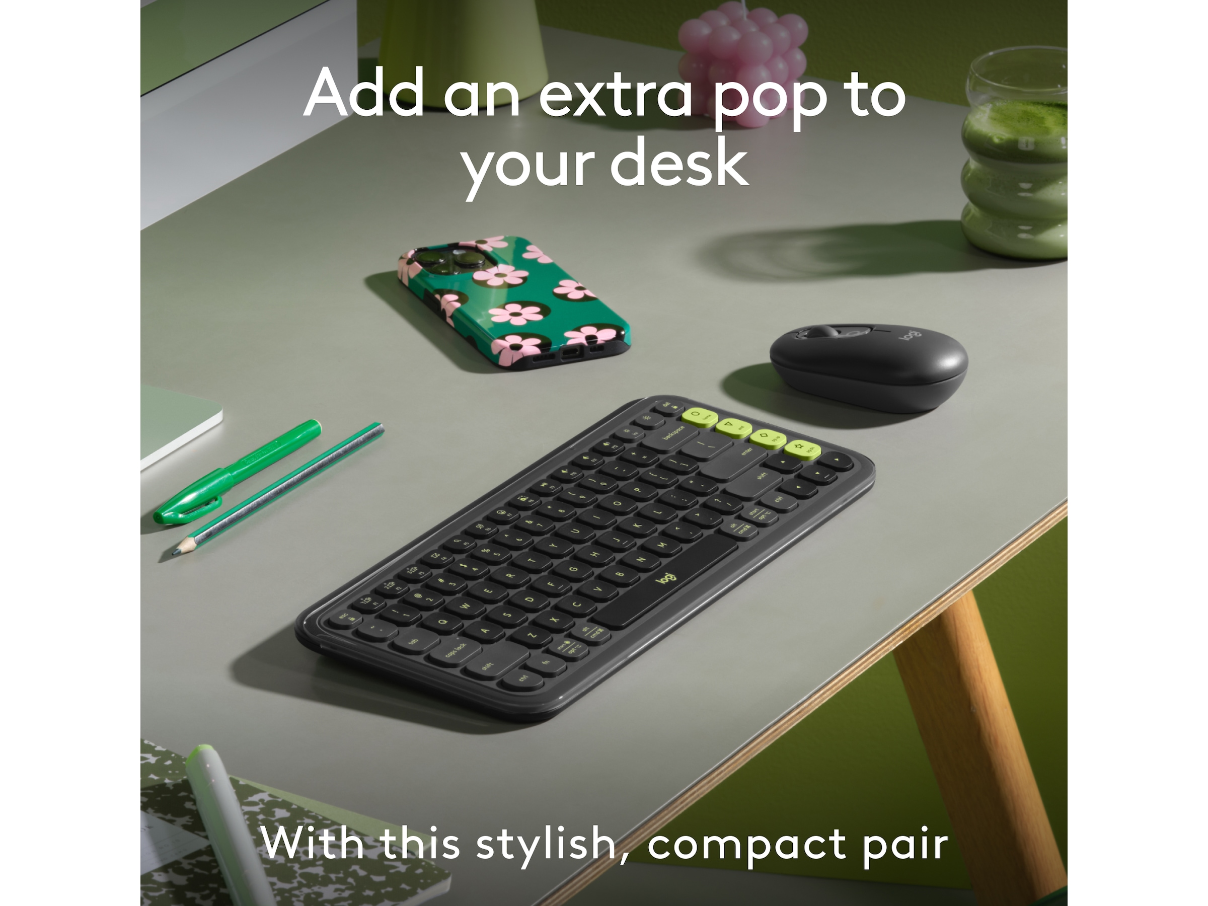 Logitech POP Icon Combo trådlös mus och tangentbord (graphite) Mus & tangentbord -combo-paket