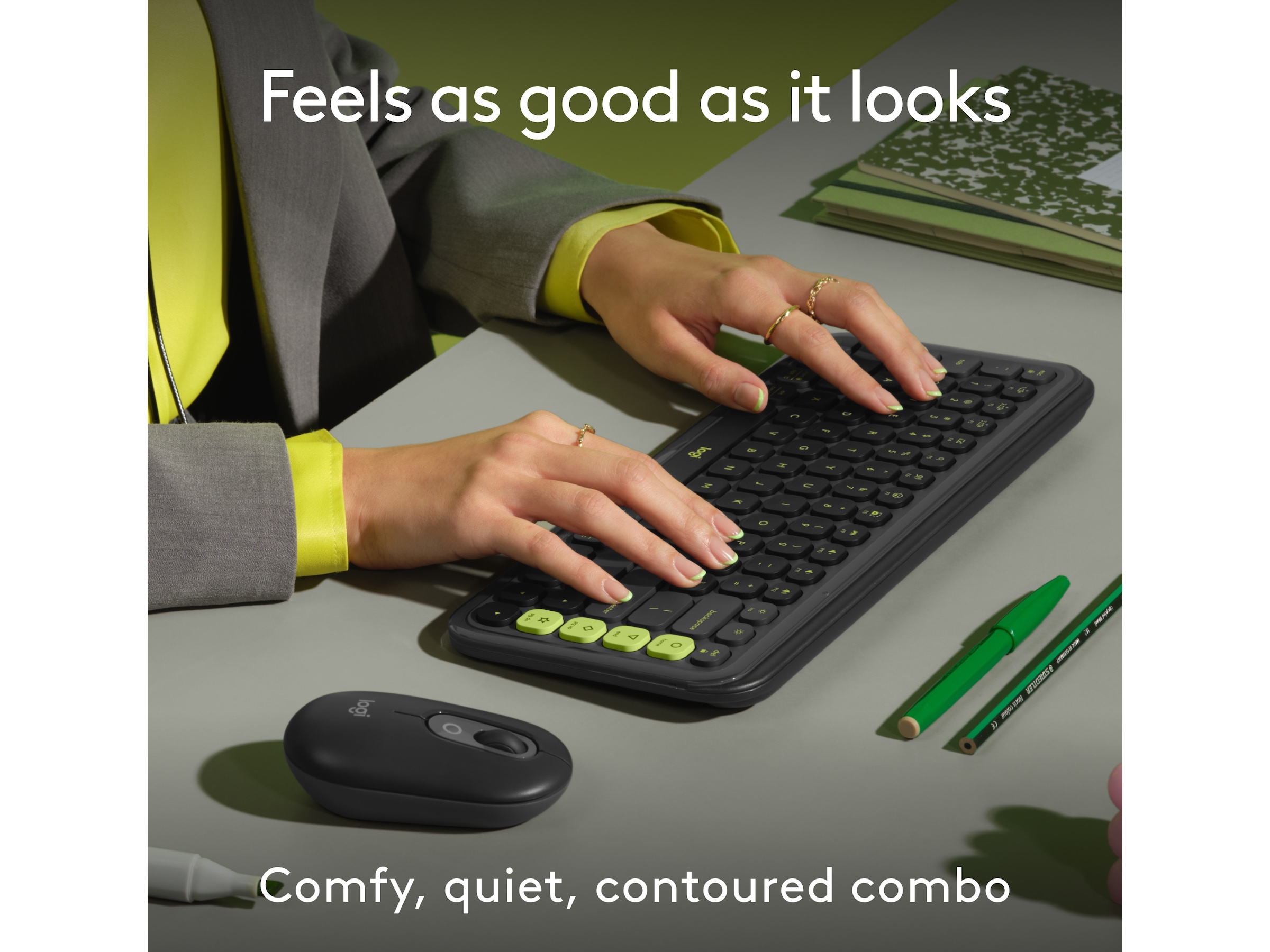 Logitech POP Icon Combo trådlös mus och tangentbord (graphite) Mus & tangentbord -combo-paket