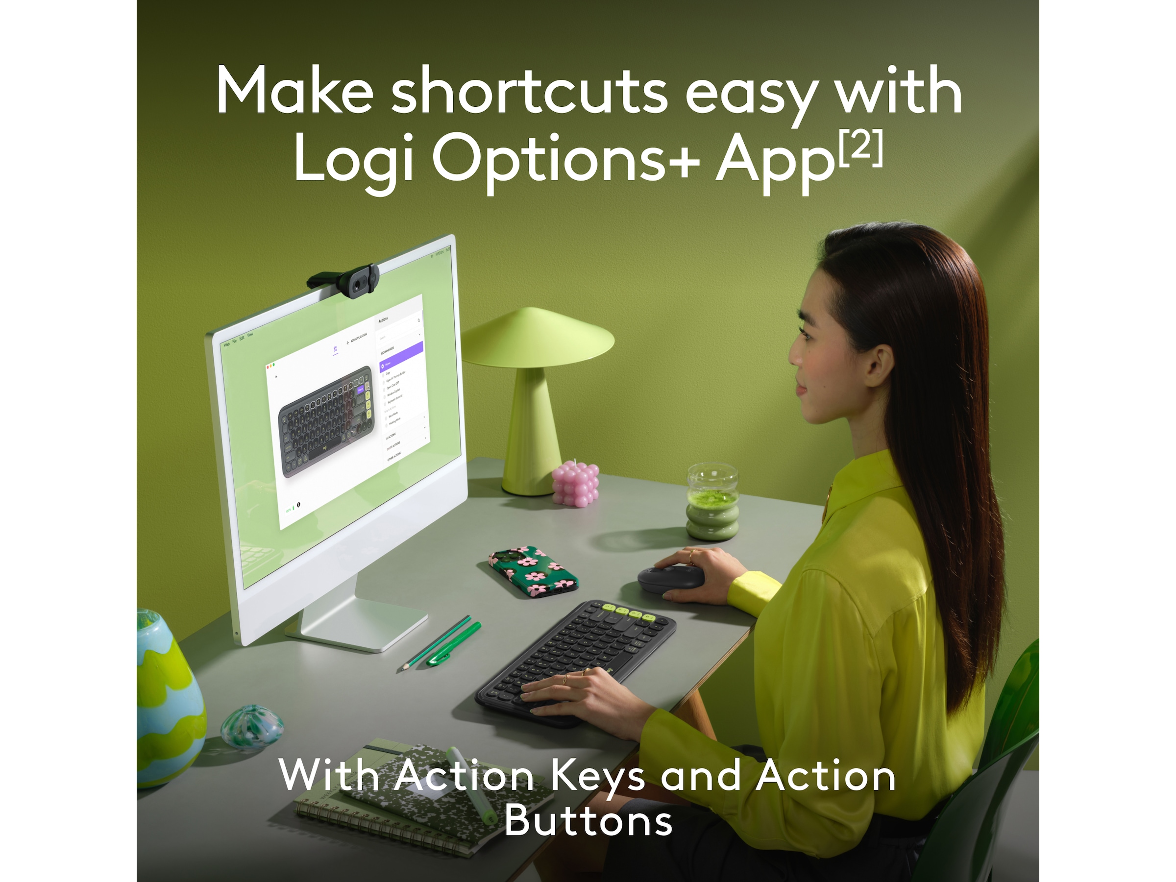 Logitech POP Icon Combo trådlös mus och tangentbord (graphite) Mus & tangentbord -combo-paket