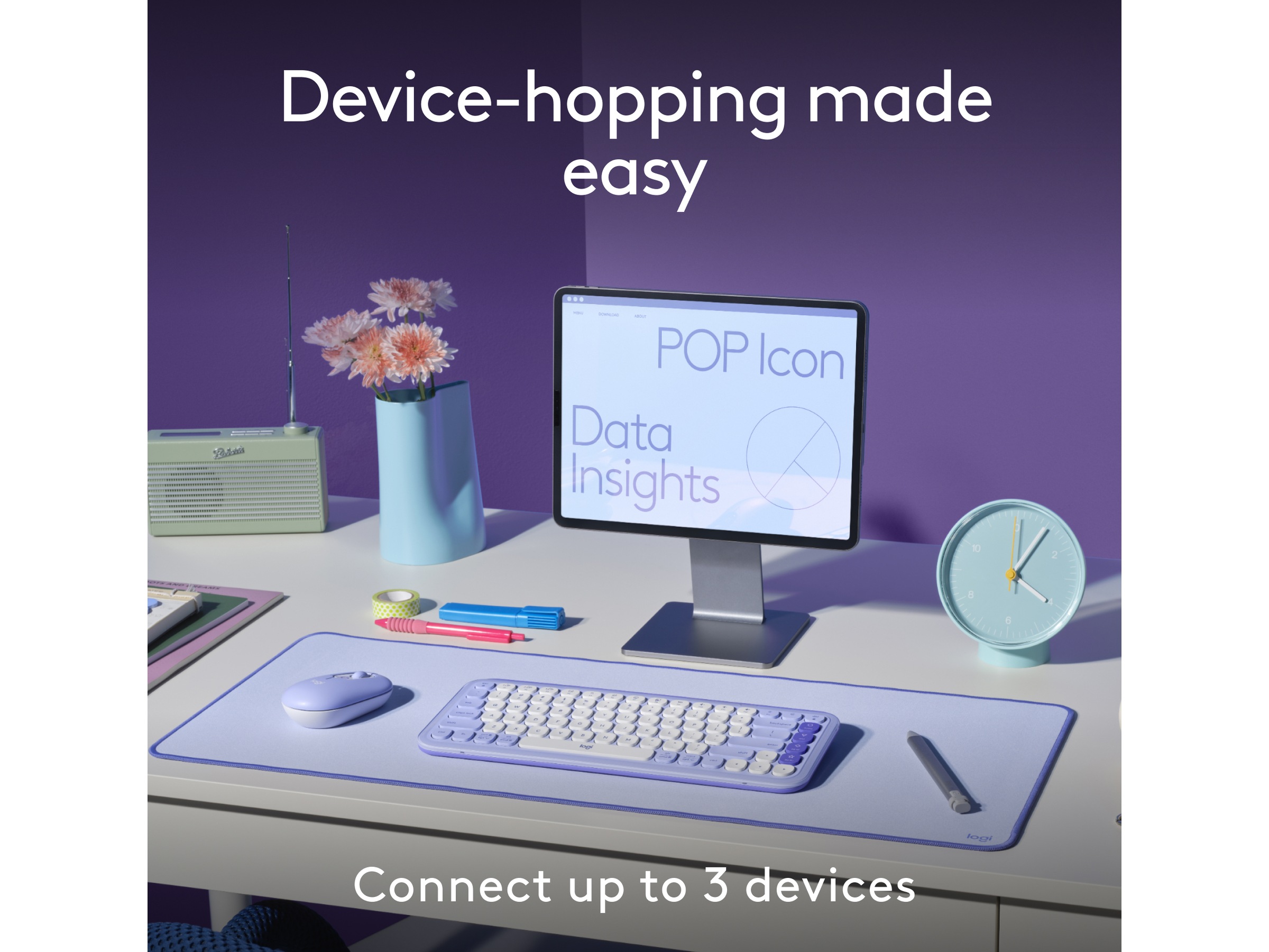 Logitech POP Icon Combo trådlös mus och tangentbord (graphite) Mus & tangentbord -combo-paket