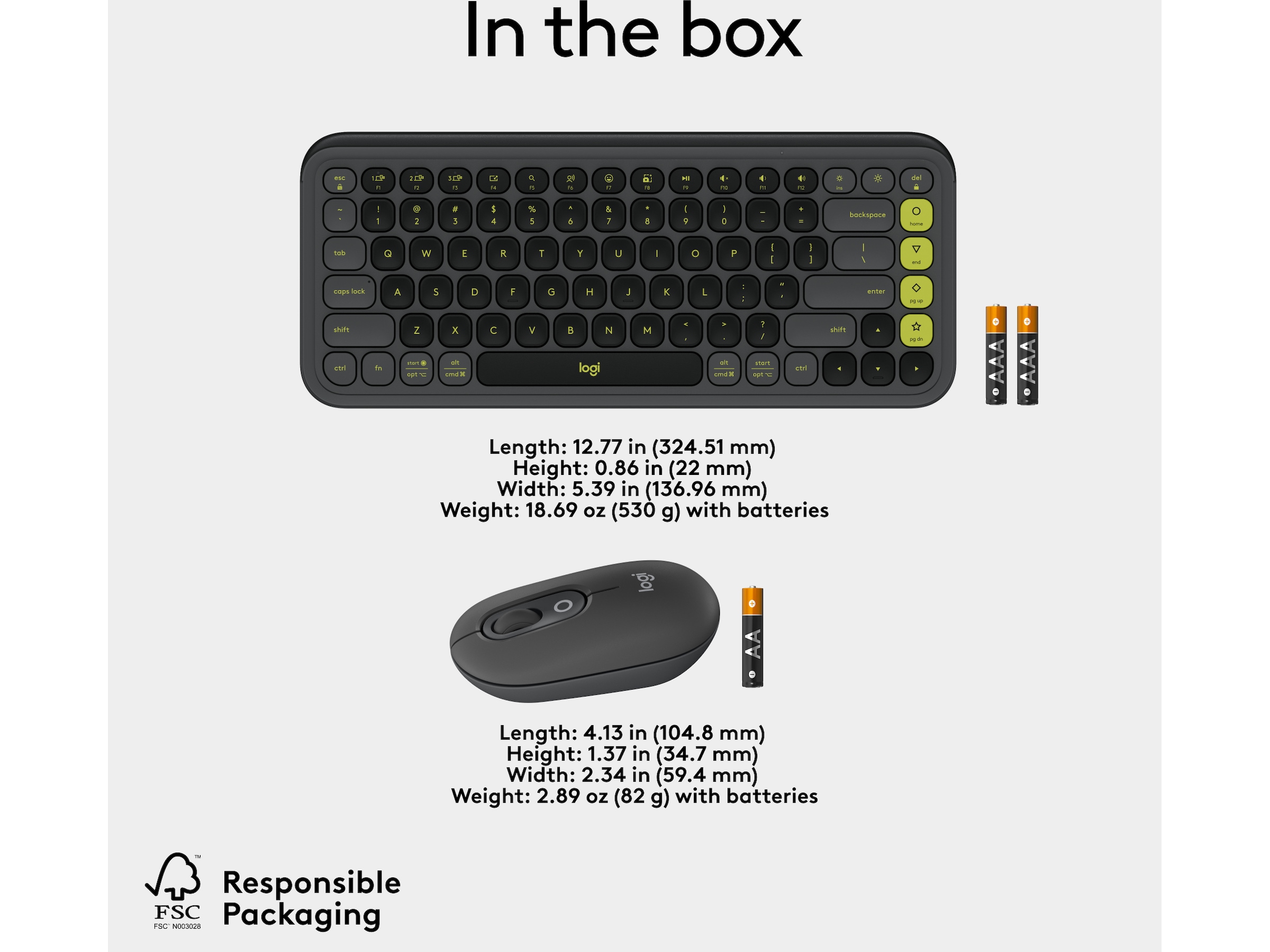 Logitech POP Icon Combo trådlös mus och tangentbord (graphite) Mus & tangentbord -combo-paket