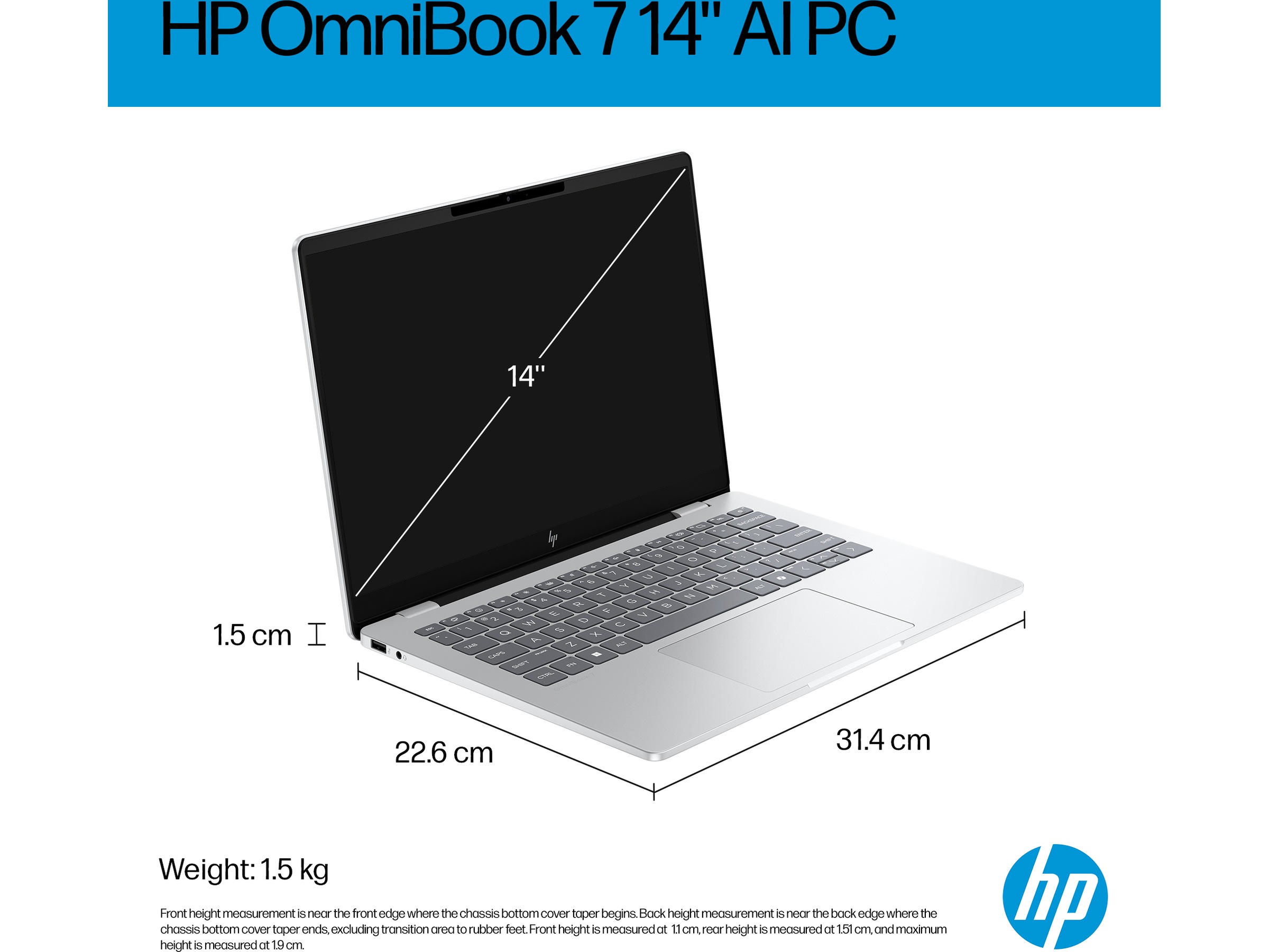 HP OmniBook 7 AI 14-fr0071no 14" 2K OLED Copilot+ PC Datorer - Bärbara / laptop