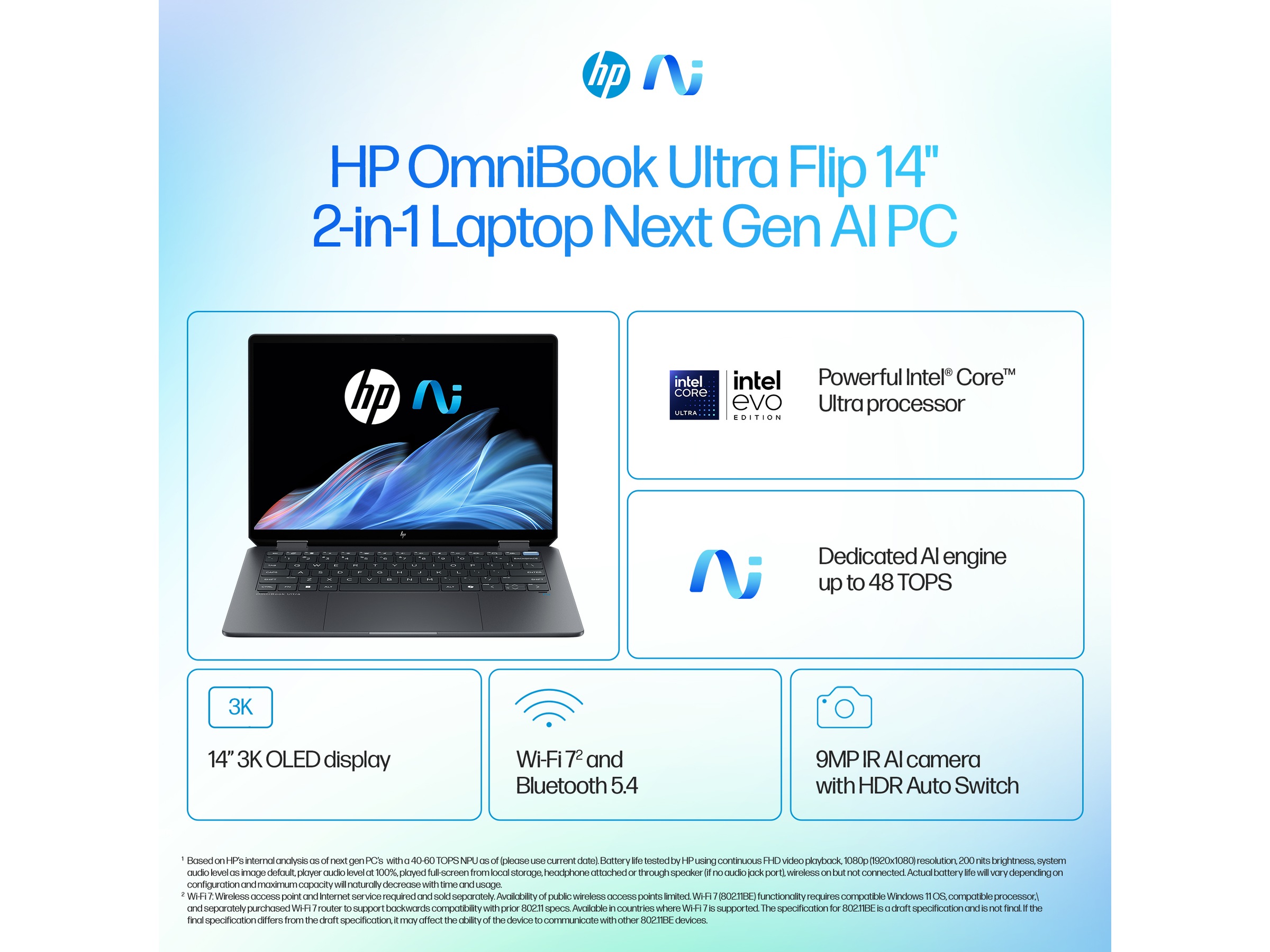 HP OmniBook Ultra Flip AI PC 14-fh0093no 14" 3K OLED Touch Datorer - Bärbara / laptop