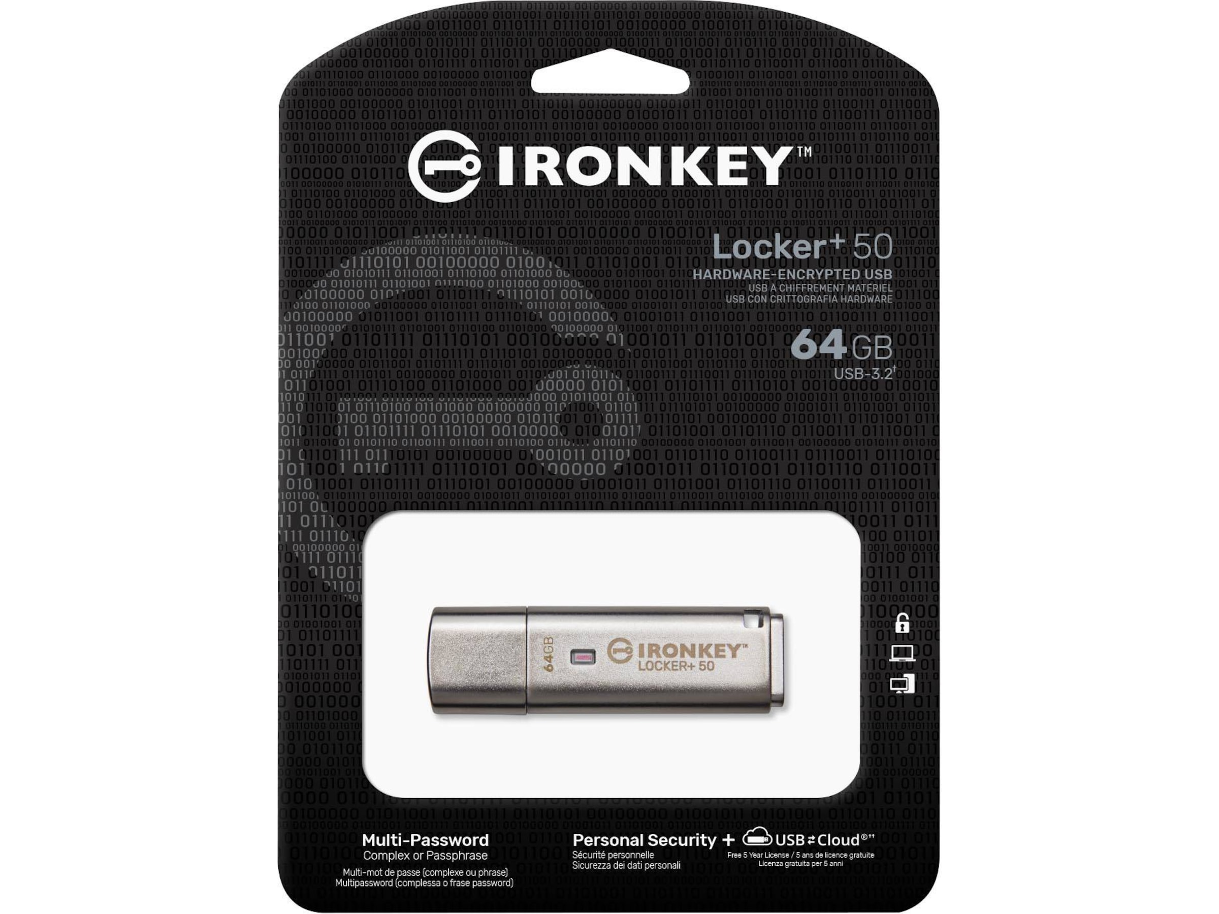 Kingston IronKey Locker+ 50 64GB USB-minnen