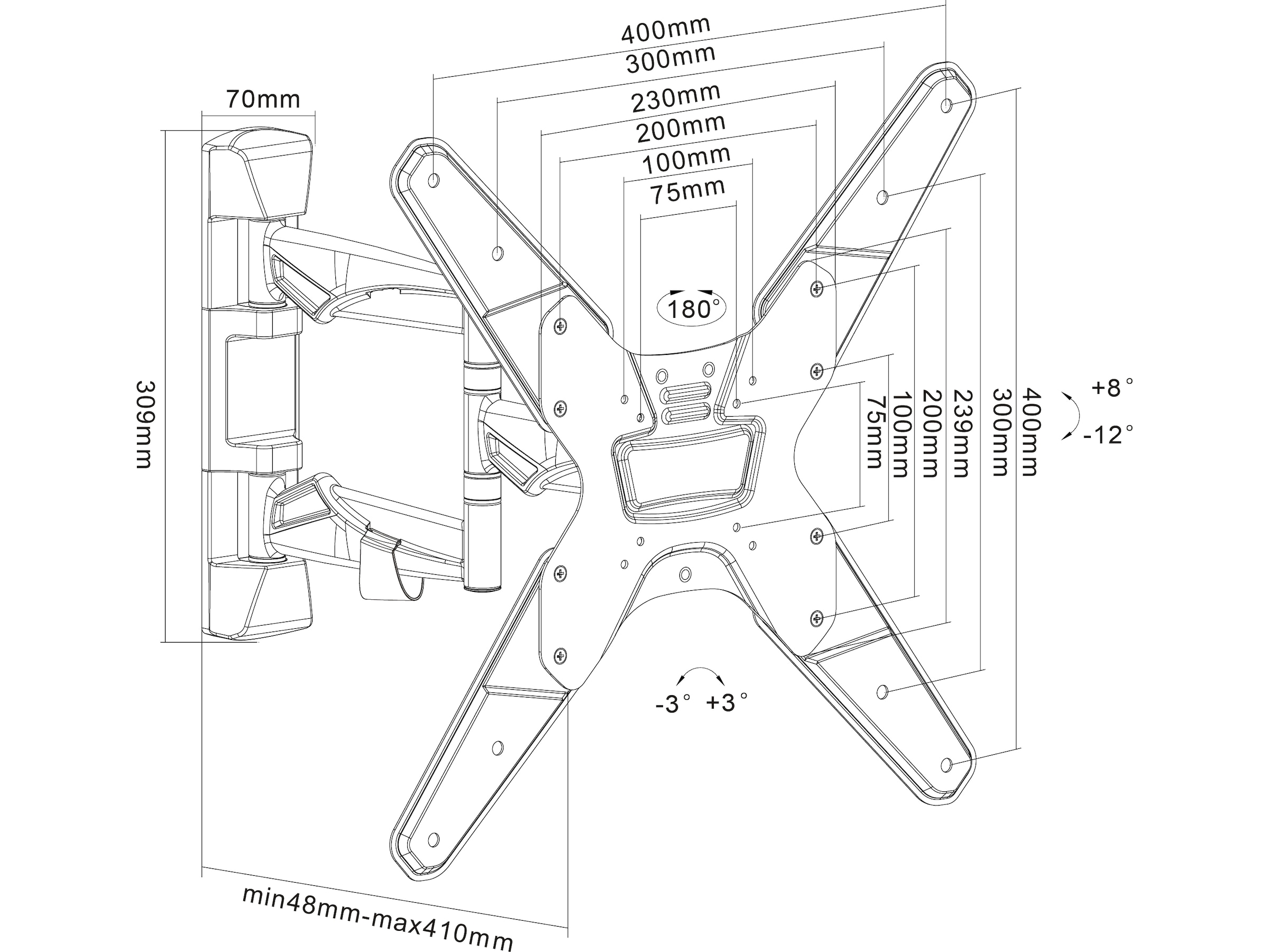 Andersson WMA 2.7 väggfäste TV tilt 23-55" Väggfäste & TV-stativ