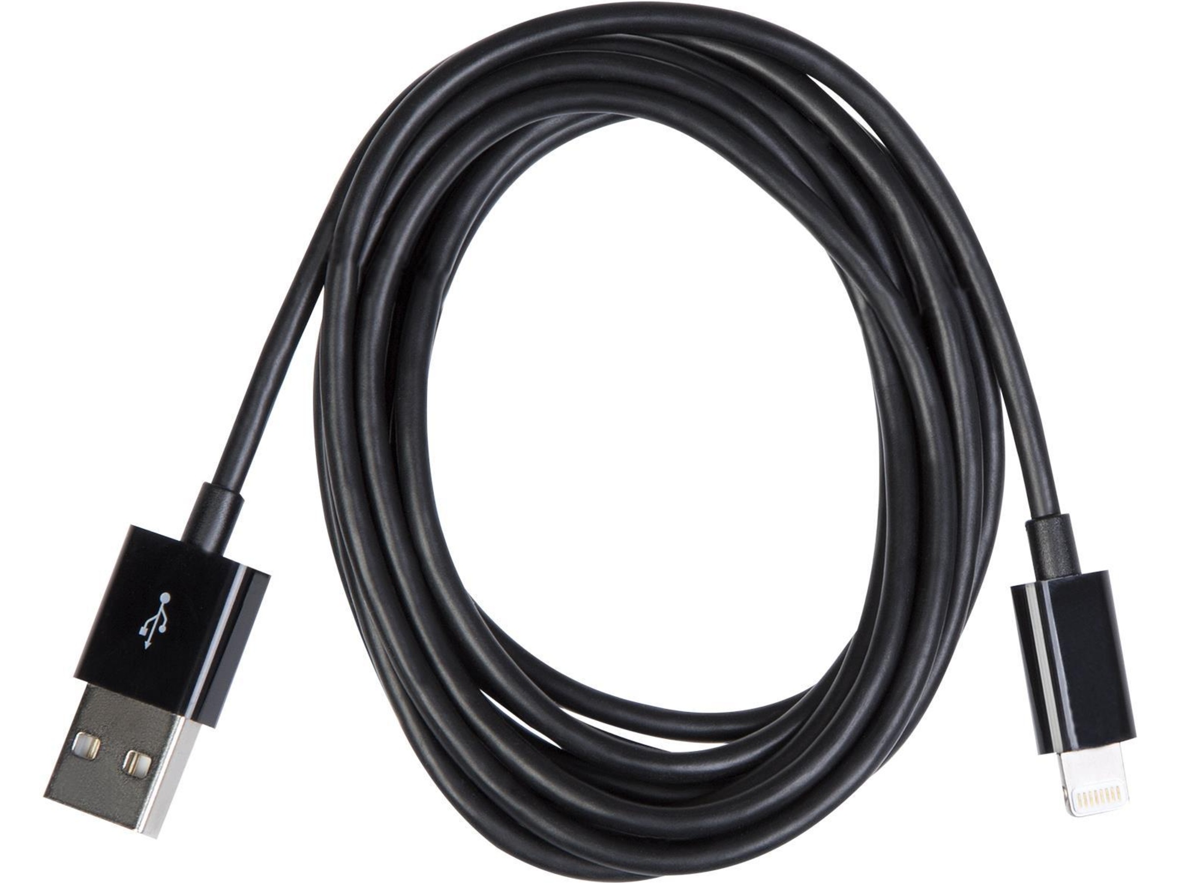 USB A 2.0 male to Lightning male kabel svart 2m USB-kablar