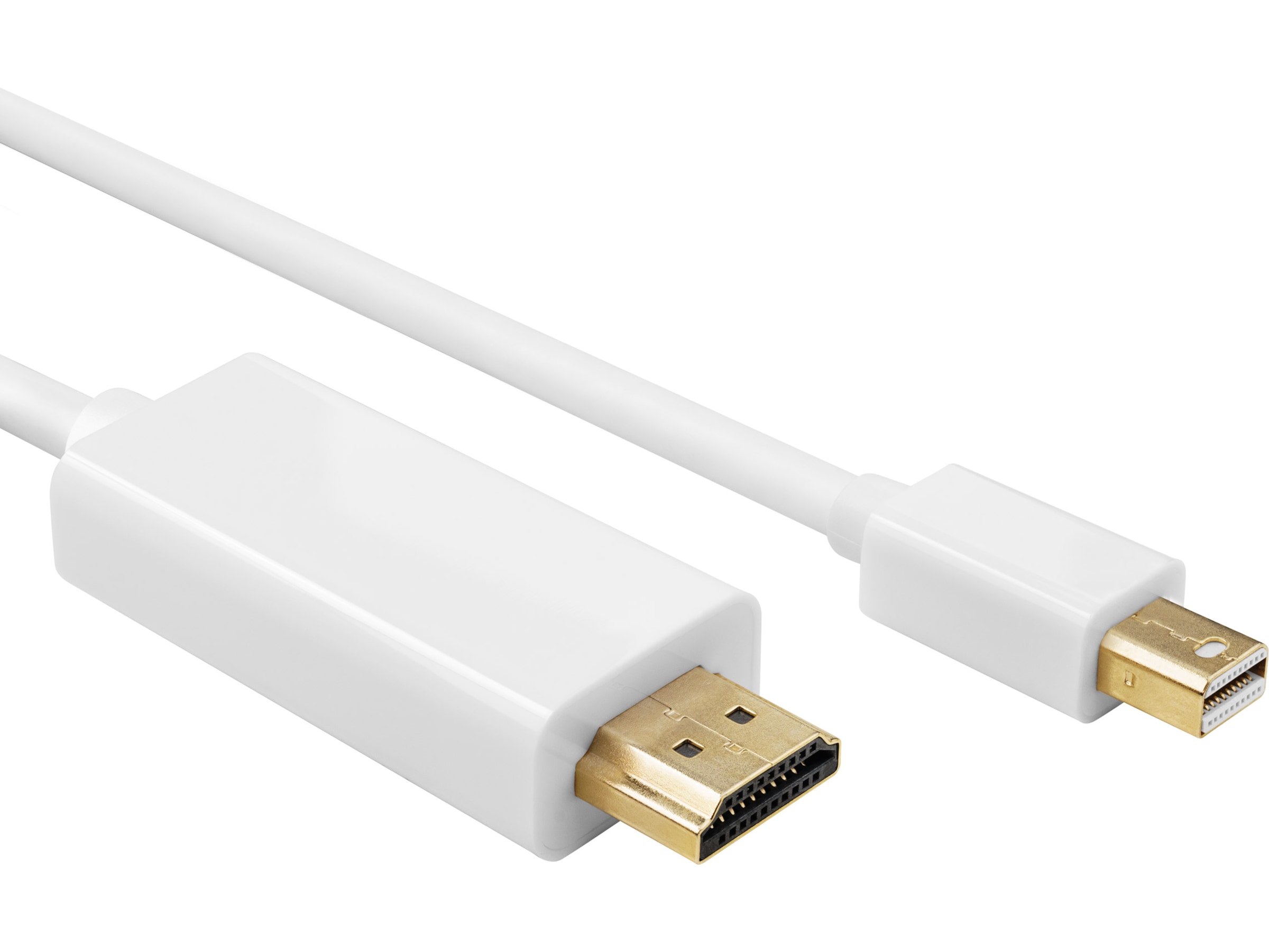 Mini DP till HDMI kabel 2m (vit) Skärmkablar