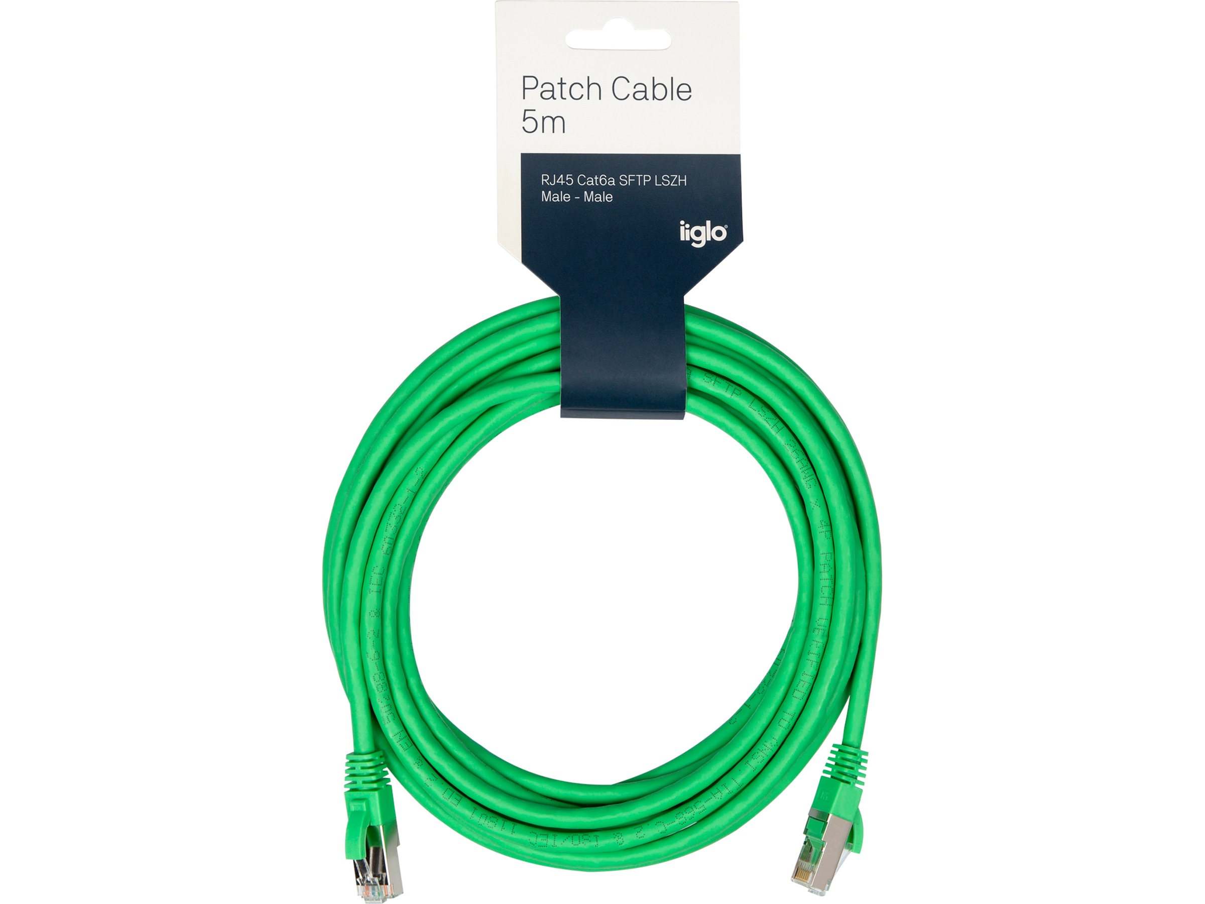 Nätverkskabel Cat6a grön 5m Nätverkskablar