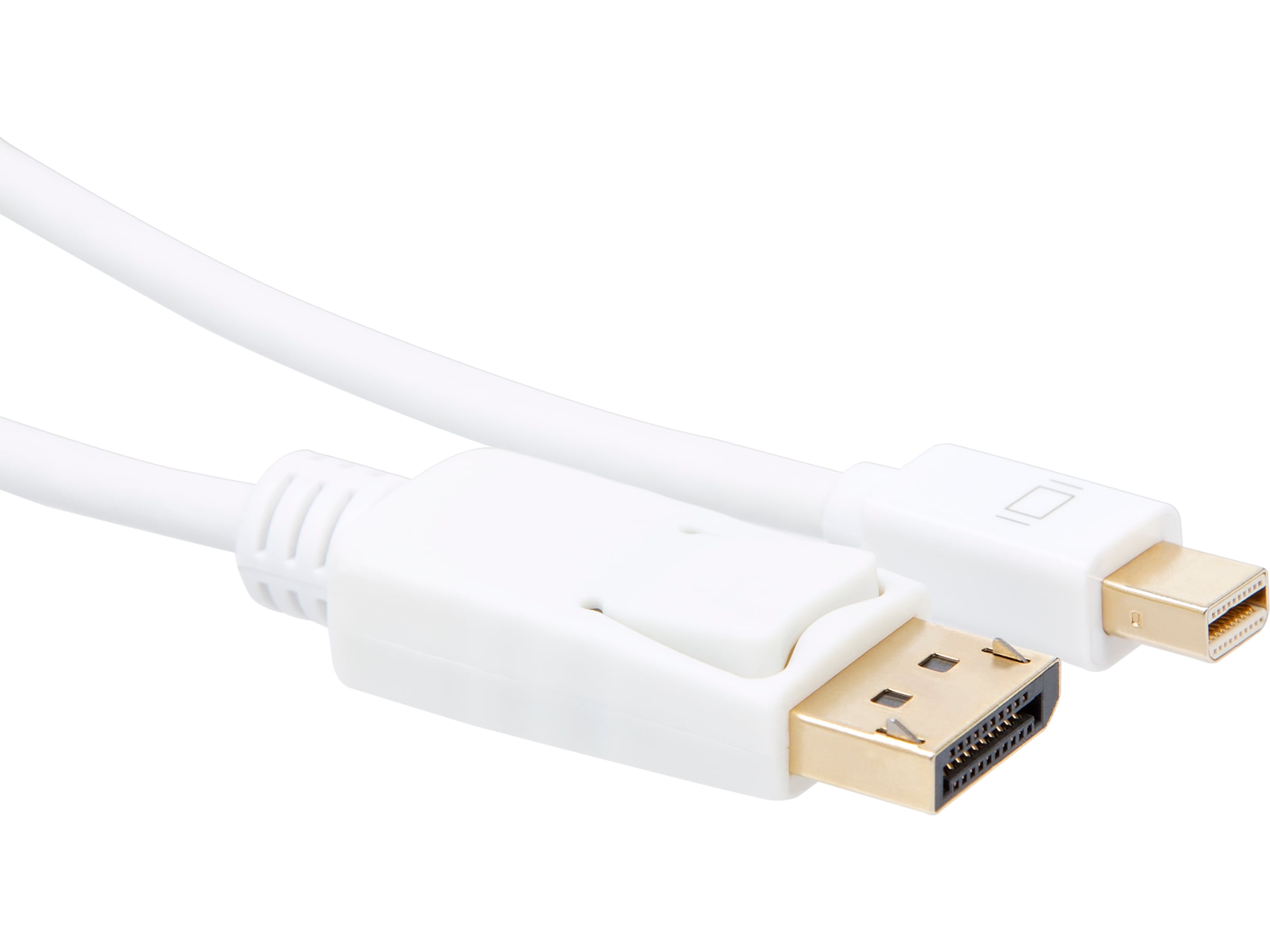 MiniDP till Displayport kabel 1m (vit) Skärmkablar