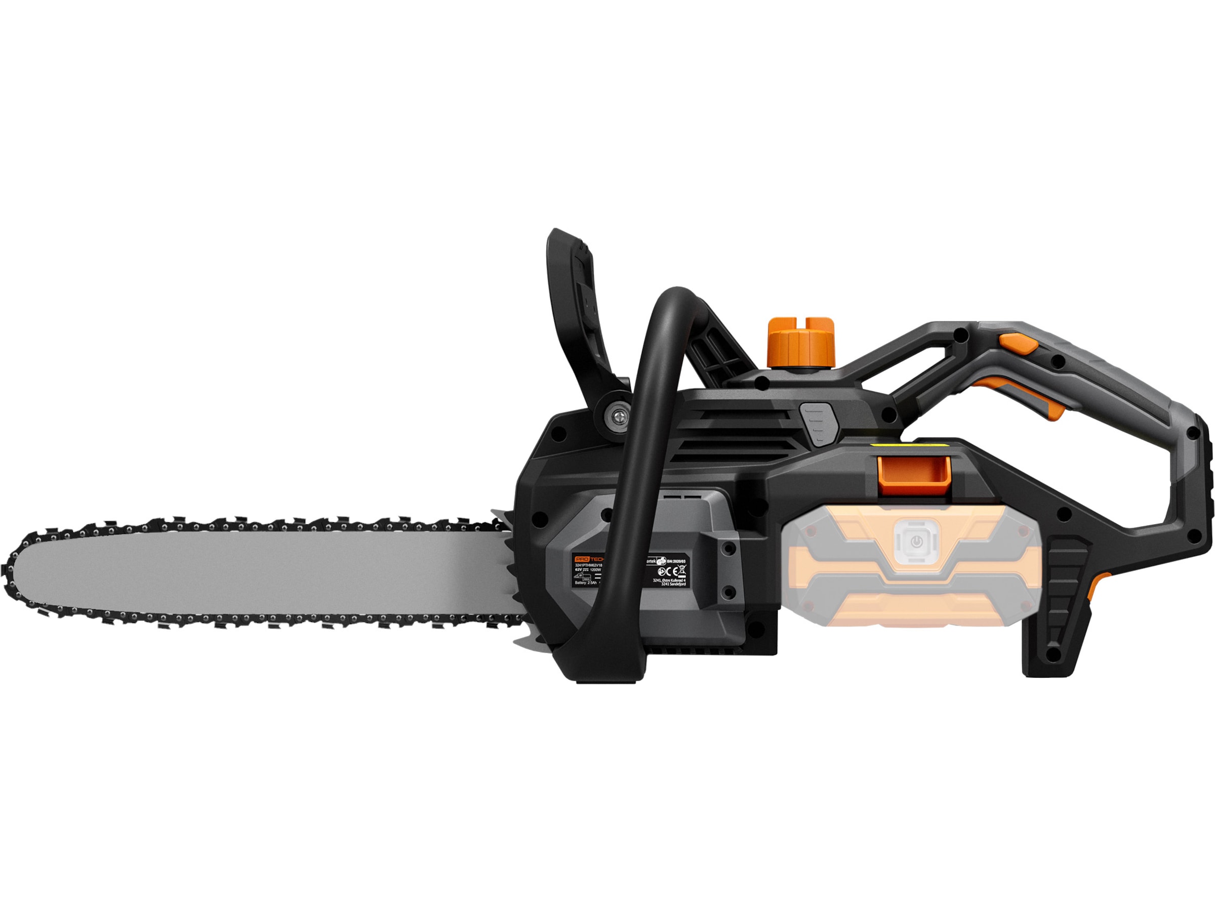 Protech +62 Volt borstfri motorsåg utan batteri Motorsågar