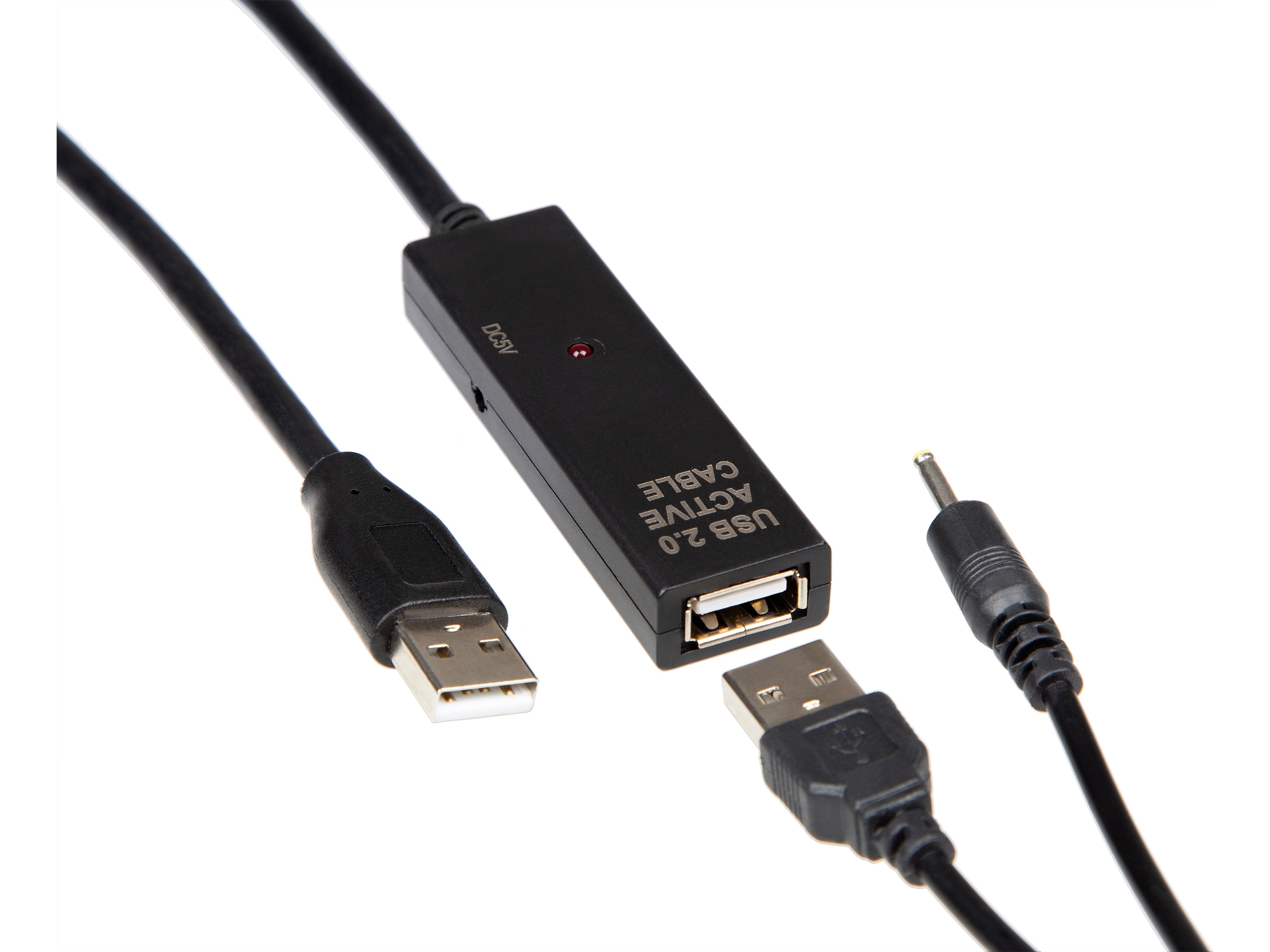 USB-A förlängningskabel 10m (svart) USB-kablar