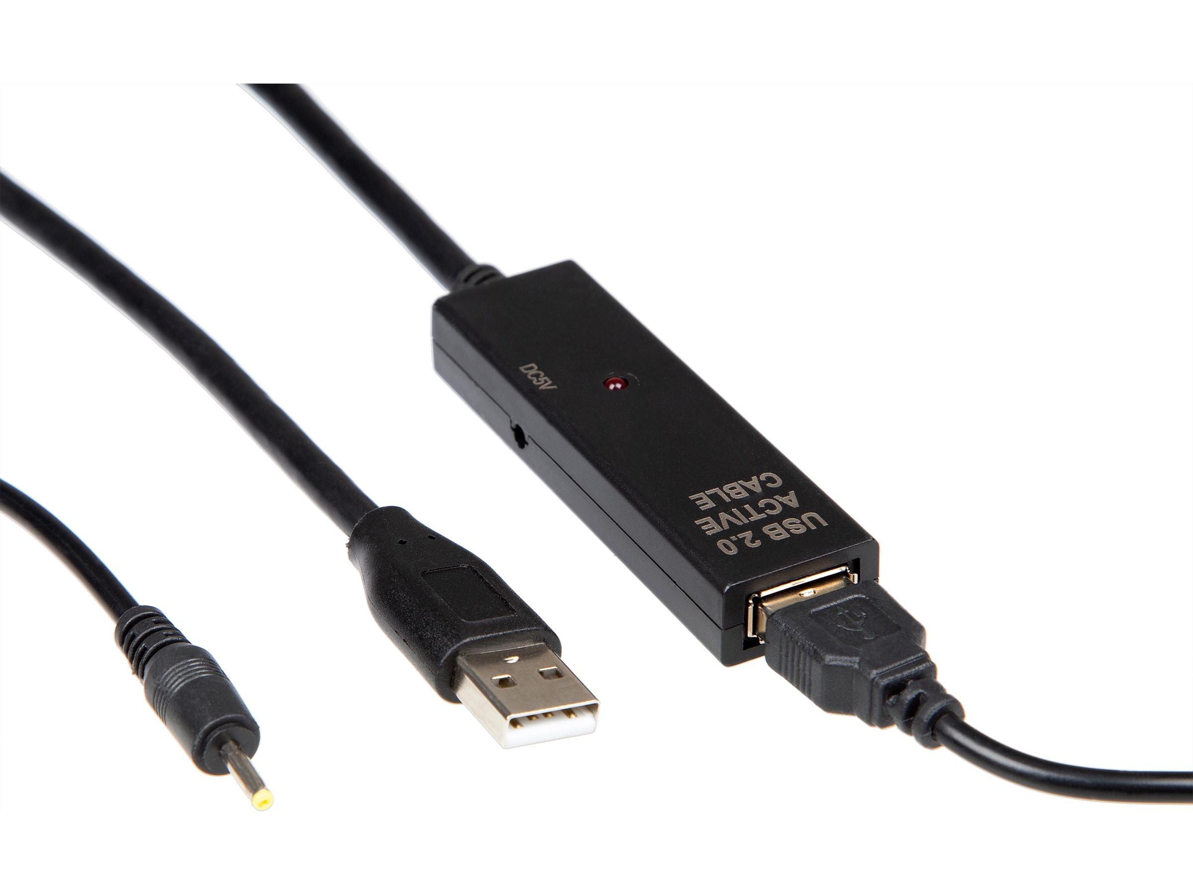 USB-A förlängningskabel 10m (svart) USB-kablar